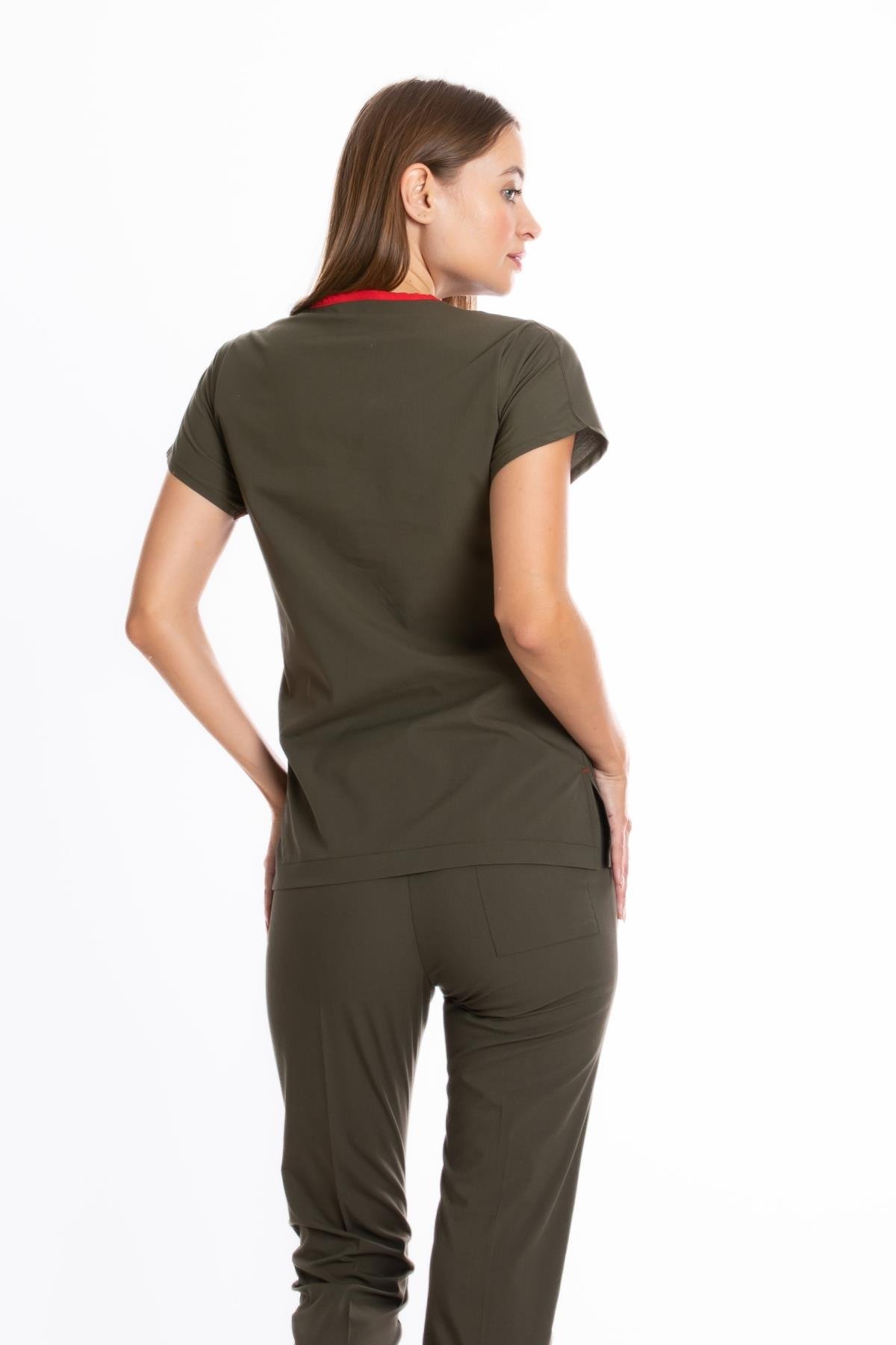 ARMY GREEN U-FLEX LYCRA WOMEN TOP