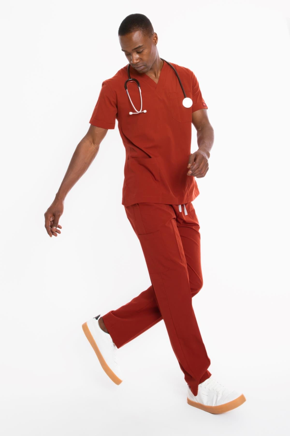 YANIK TURUNCU U-FLEX ERKEK SCRUBS TAKIM