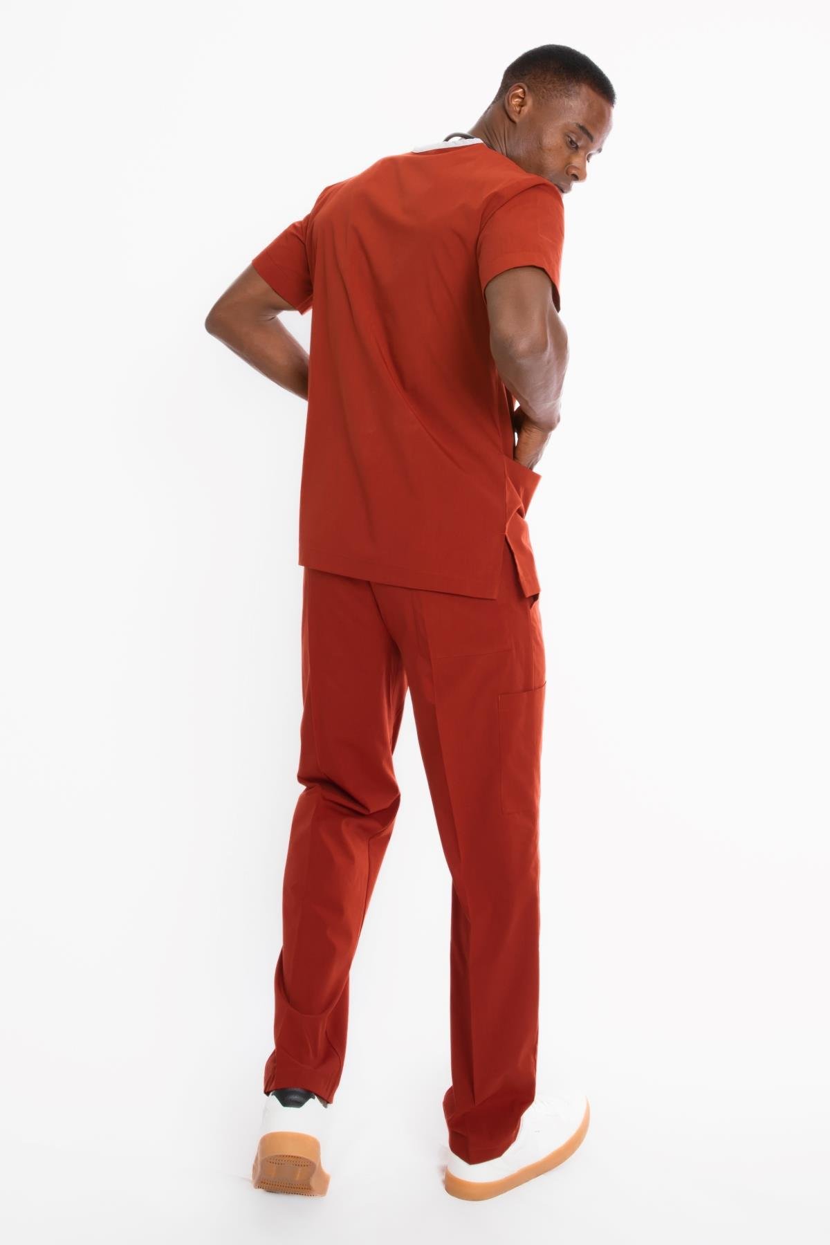 YANIK TURUNCU U-FLEX ERKEK SCRUBS TAKIM