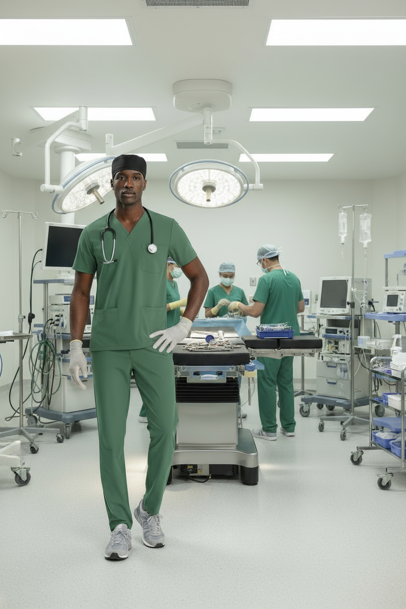 YEŞİL AMELİYATHANE PERSONEL FORMASI LİKRALI SCRUBS TAKIM (FROSTY SPRUCE)