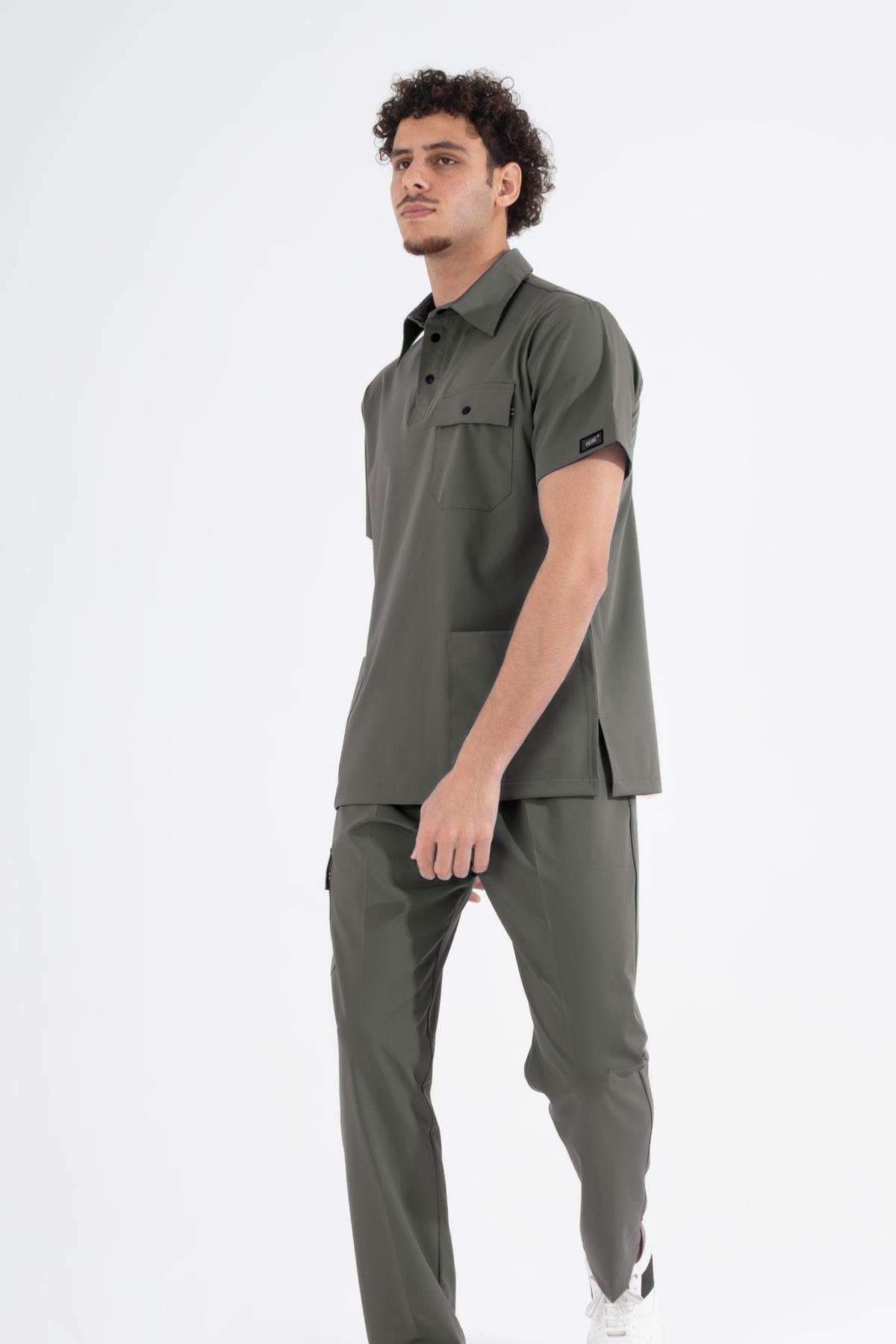 ZEYTİN YEŞİLİ MILAN PREMIUM SCRUBS TAKIM