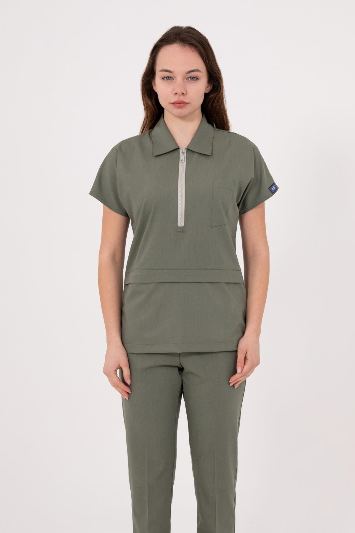 ZEYTİN YEŞİLİ MYRA PREMIUM ÜNİFORMA TAKIM