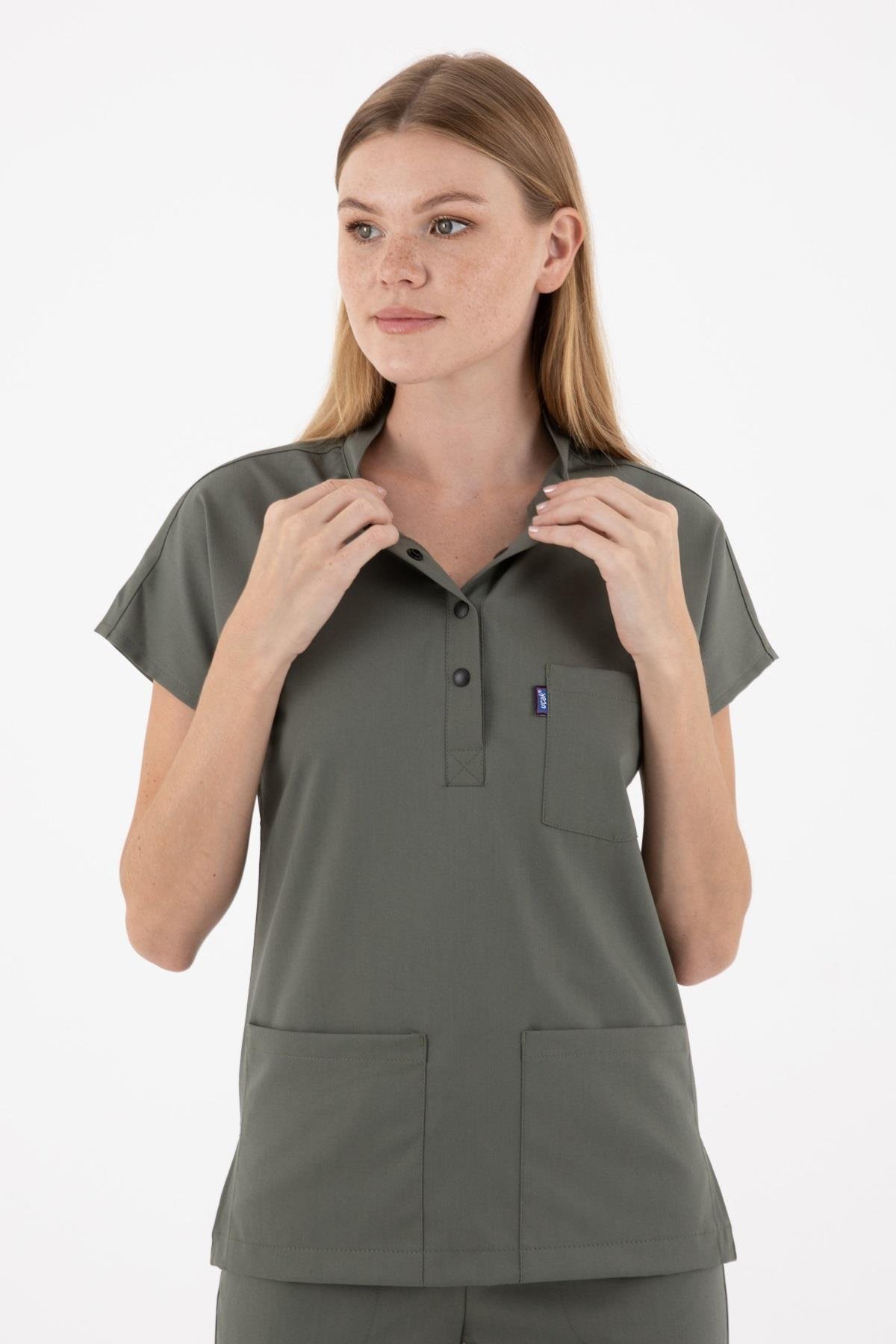 ZEYTİN YEŞİLİ PETRA KADIN PREMİUM TEK ÜST