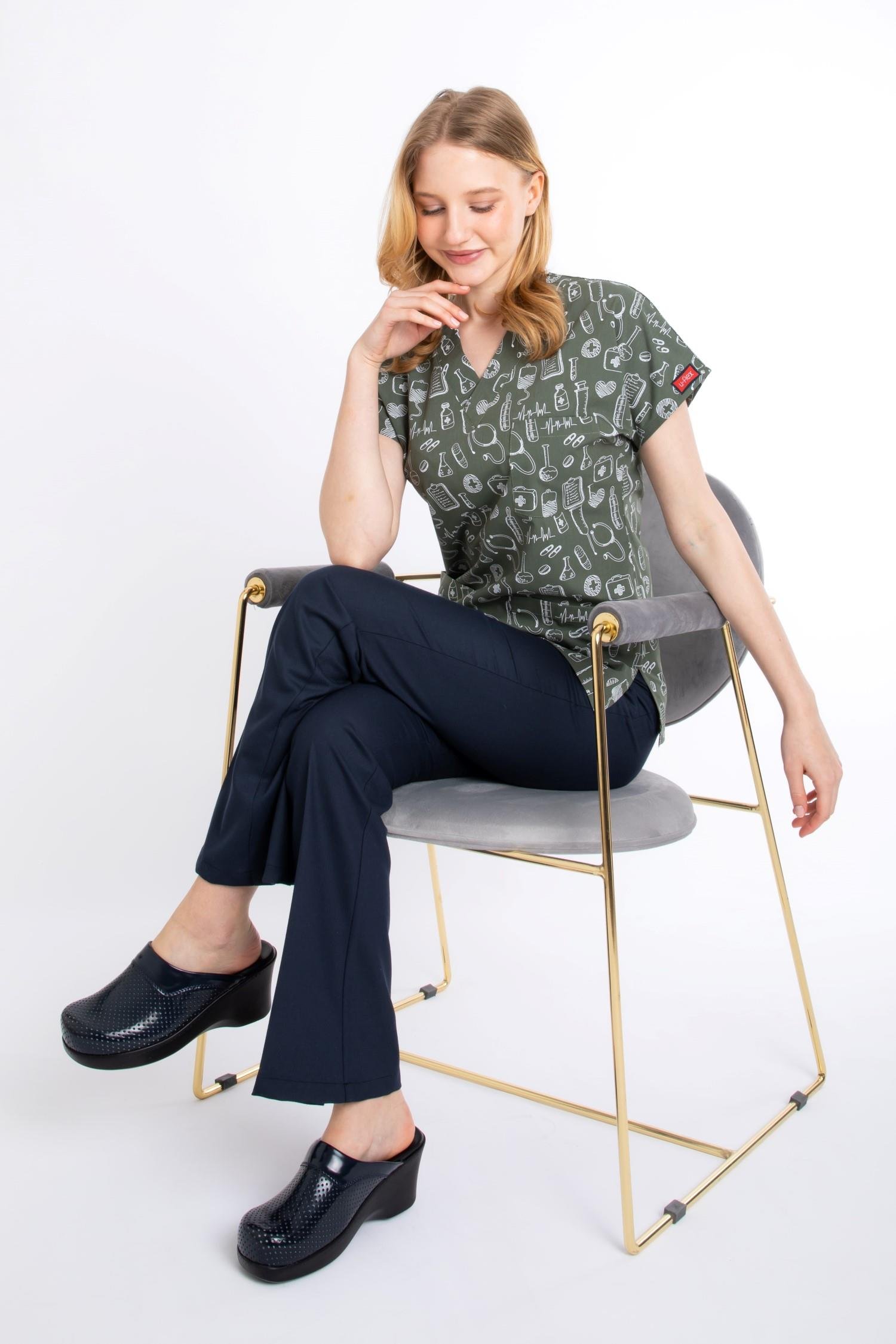 ZEYTİN YEŞİLİ SEMBOL U-FLEX KADIN LİKRALI TEK ÜST