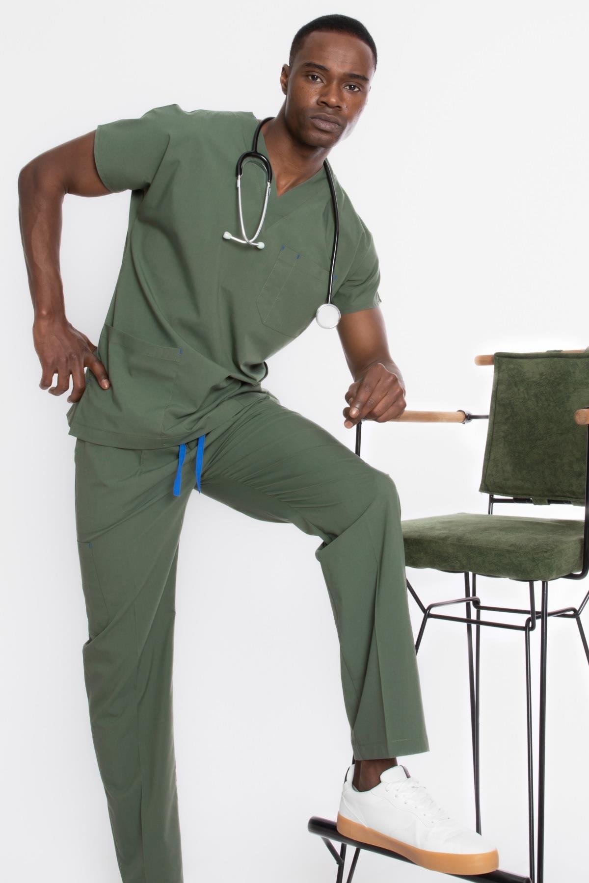 ZEYTİN YEŞİLİ U-FLEX ERKEK CERRAHİ TAKIM