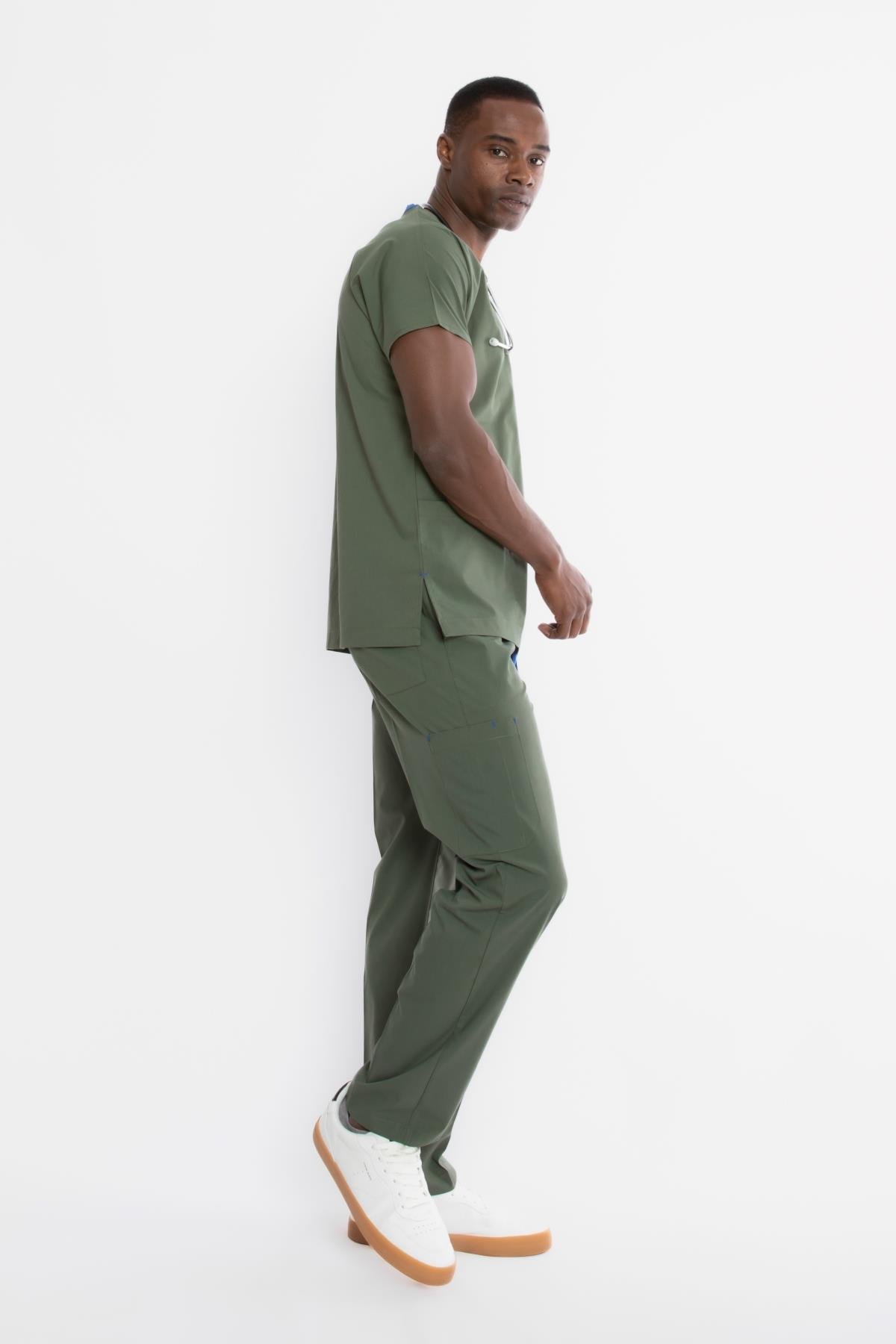 ZEYTİN YEŞİLİ U-FLEX ERKEK CERRAHİ TAKIM