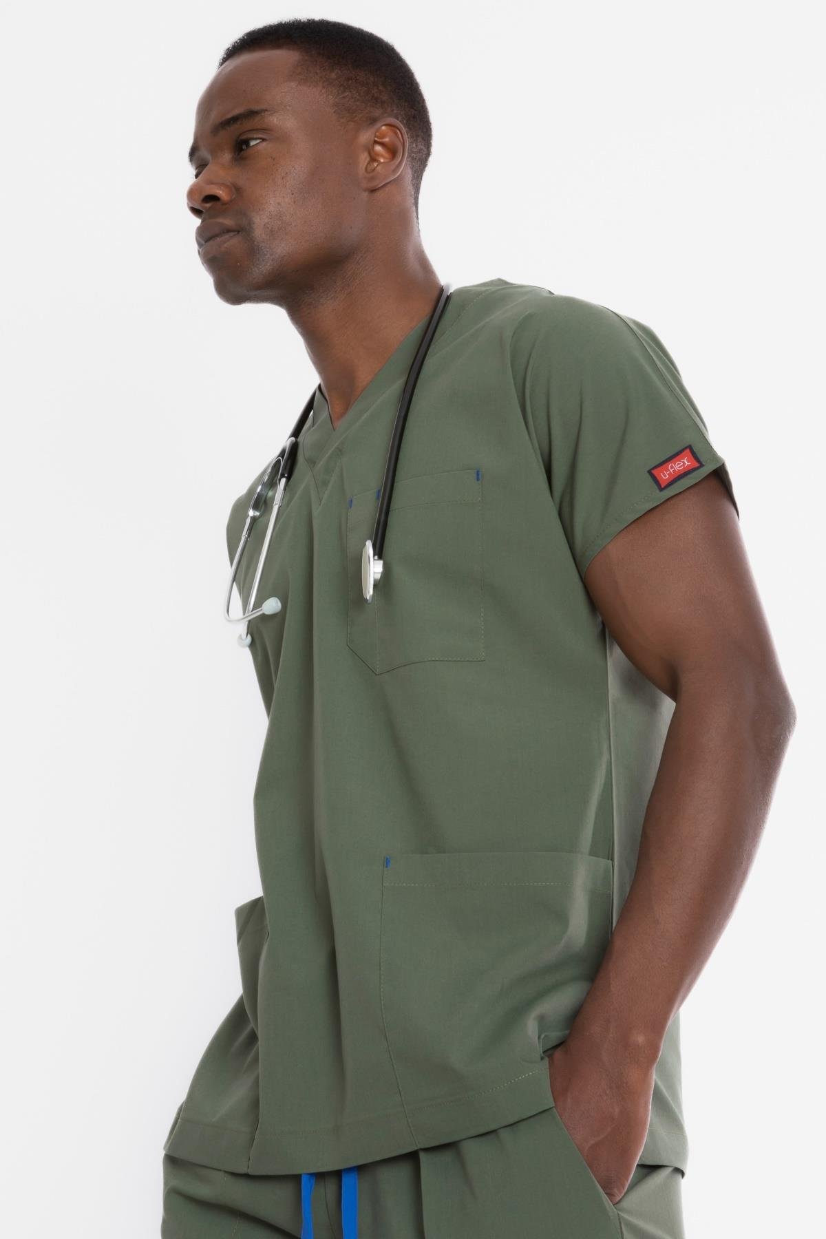 ZEYTİN YEŞİLİ U-FLEX ERKEK CERRAHİ TAKIM