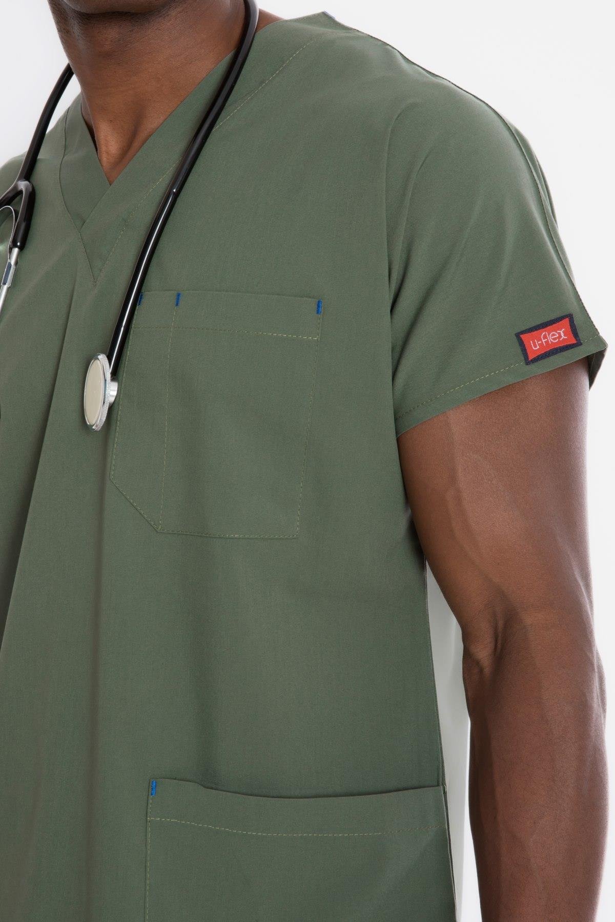 ZEYTİN YEŞİLİ U-FLEX ERKEK CERRAHİ TAKIM