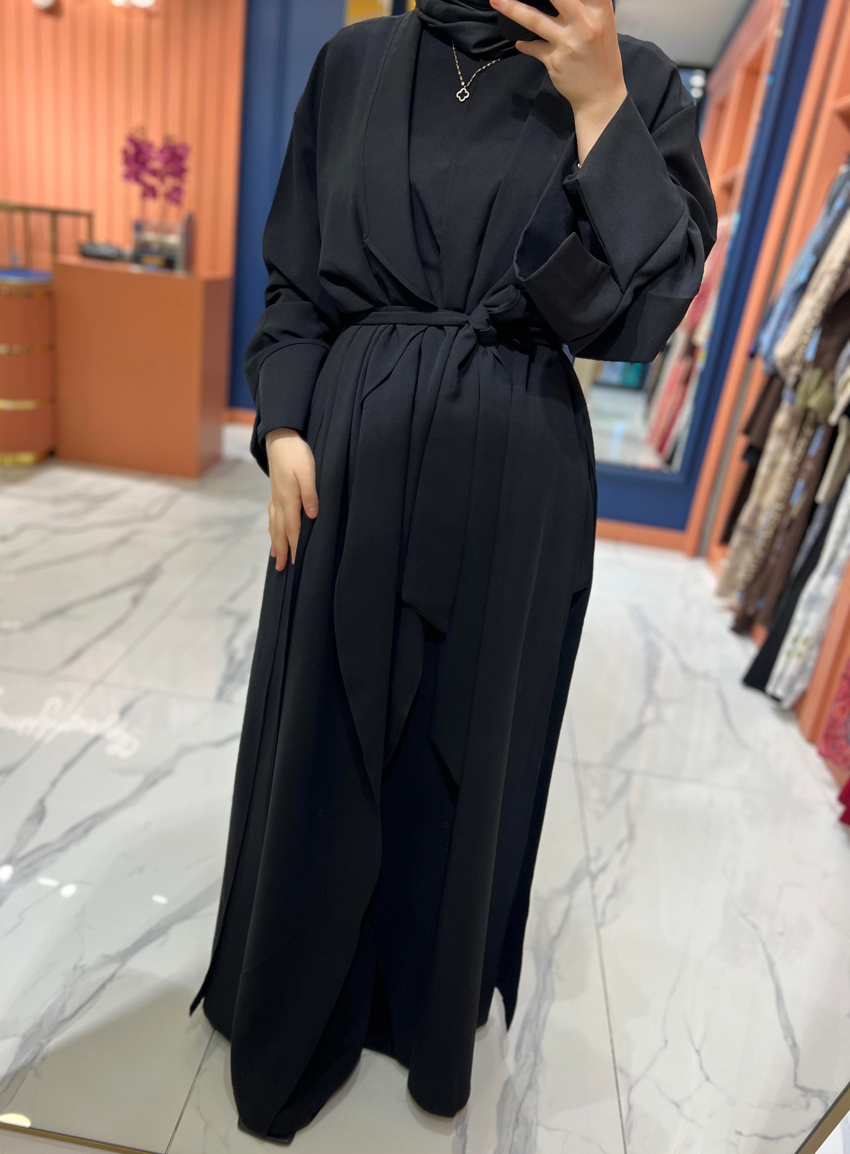 3'lü Abaya Takım Siyah 