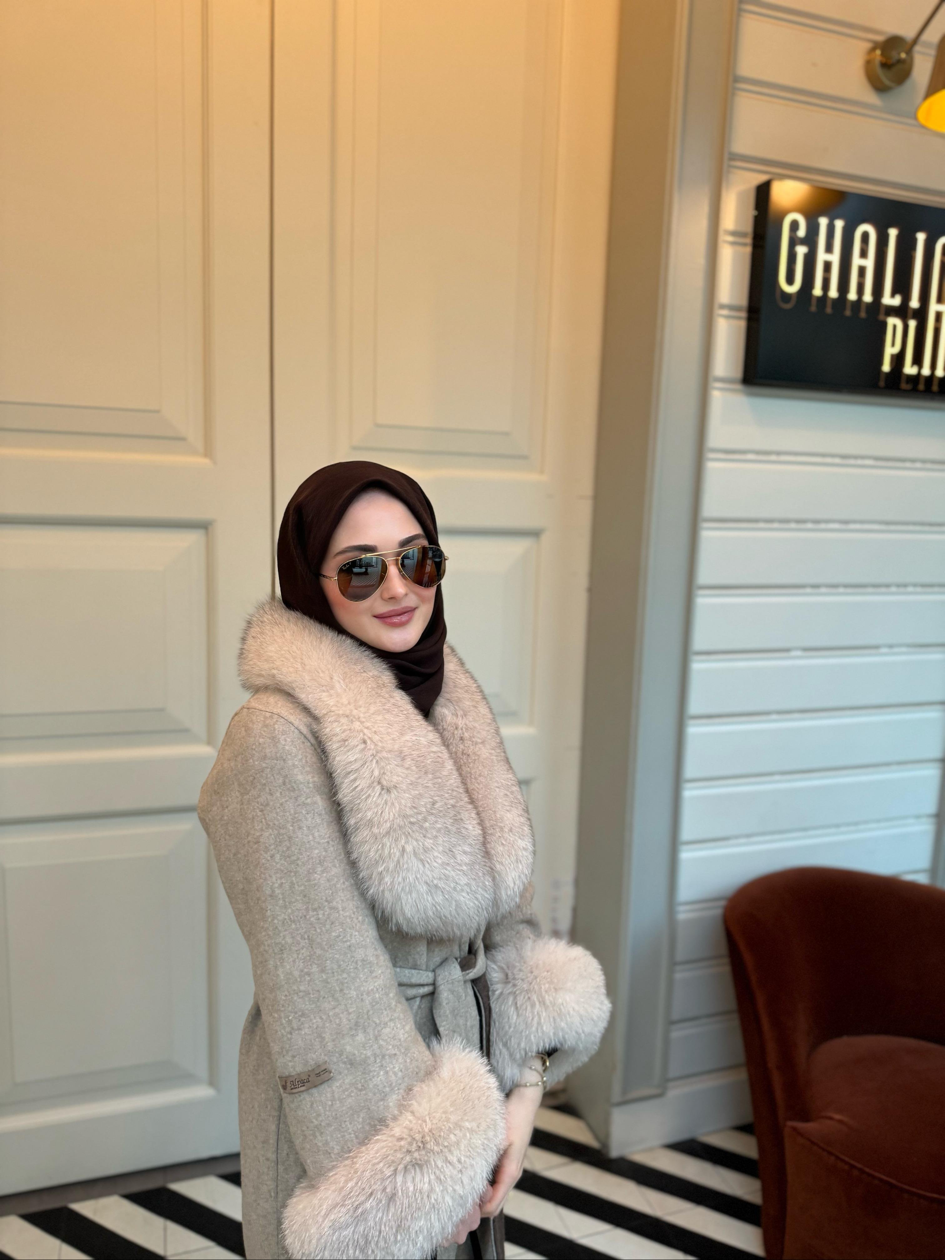 Alpaka Tilki Kürklü Kaban