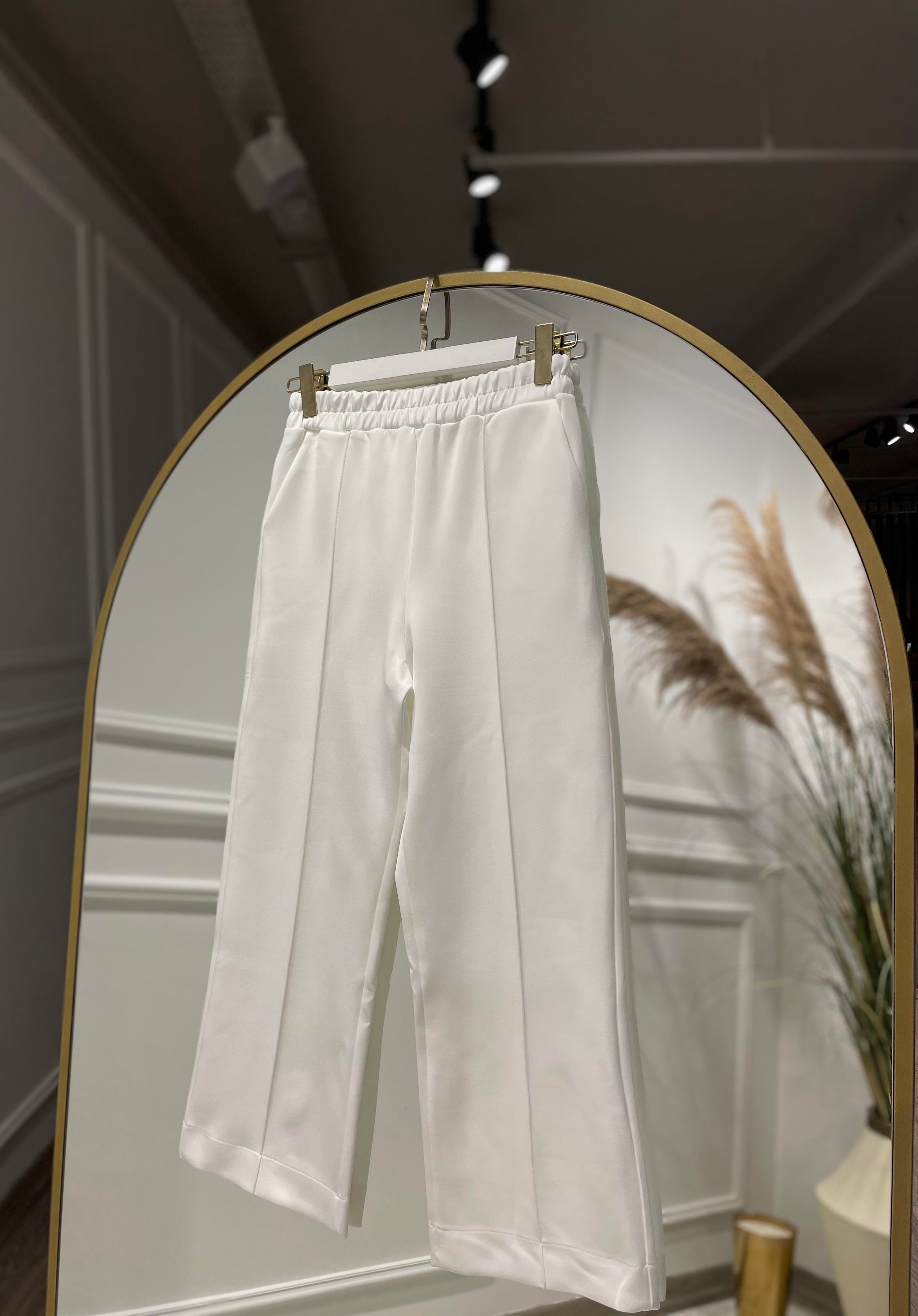 Çimalı Pantolon Beyaz 
