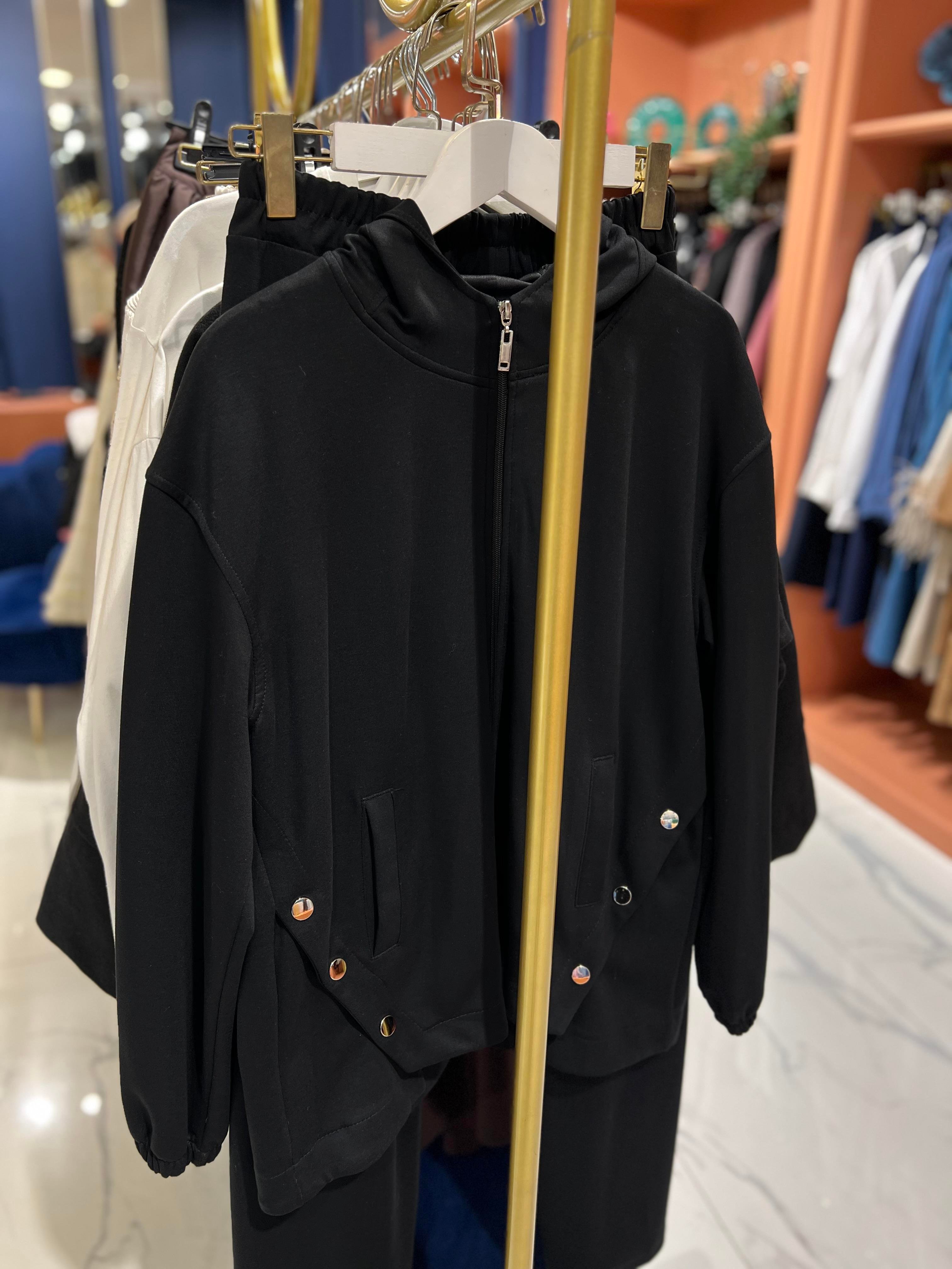 Çıtçıt Detaylı Oysh Takım | Siyah