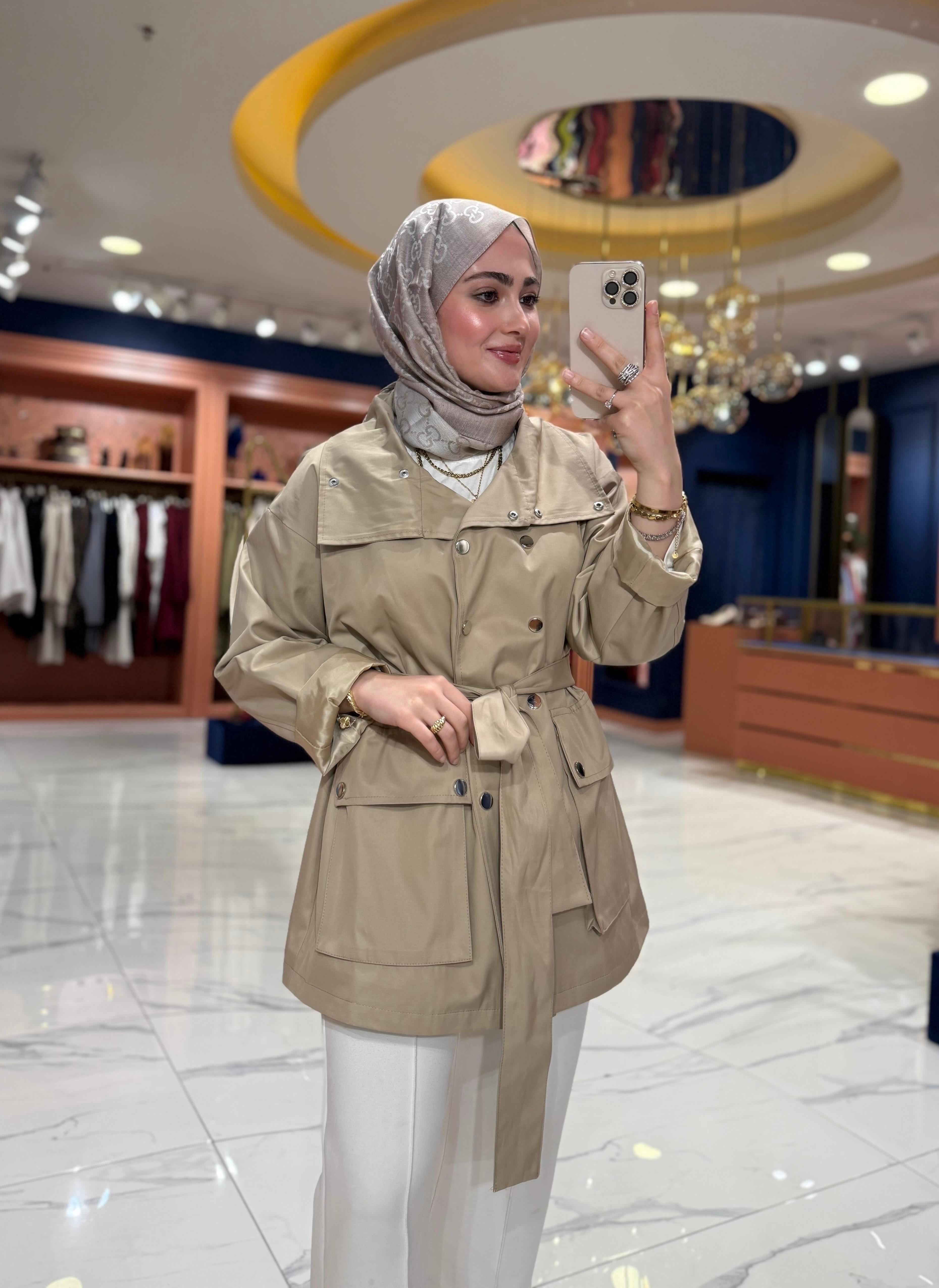 Çıtçıt Detaylı Trençkot | Camel