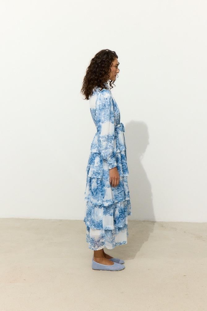 Fleur Elbise Mavi