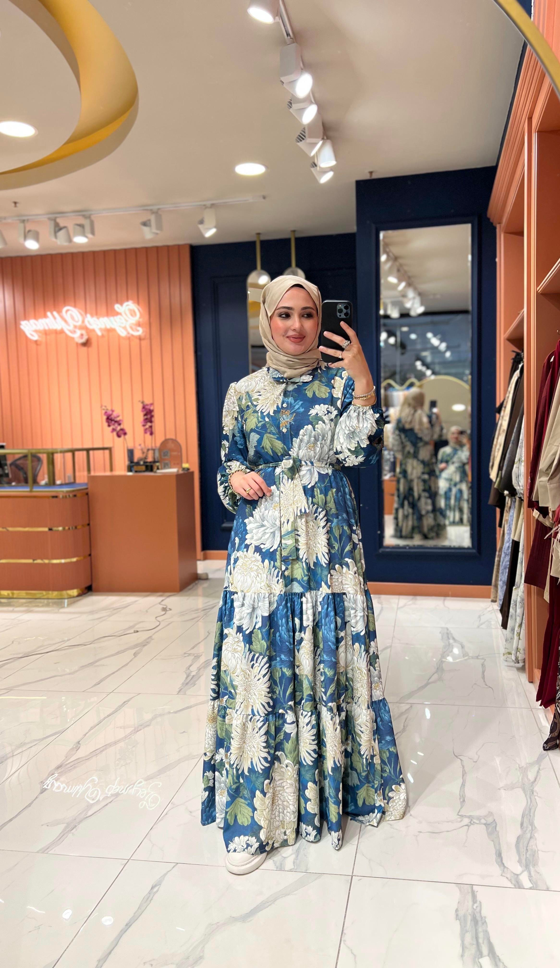 İpek Krep Flower Elbise