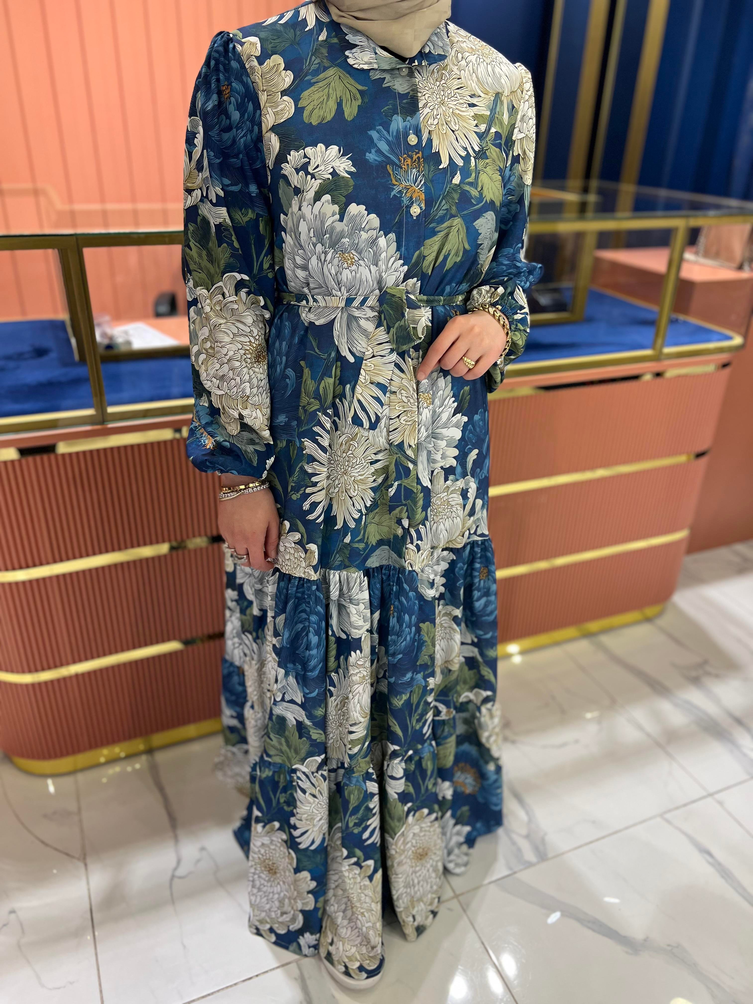 İpek Krep Flower Elbise