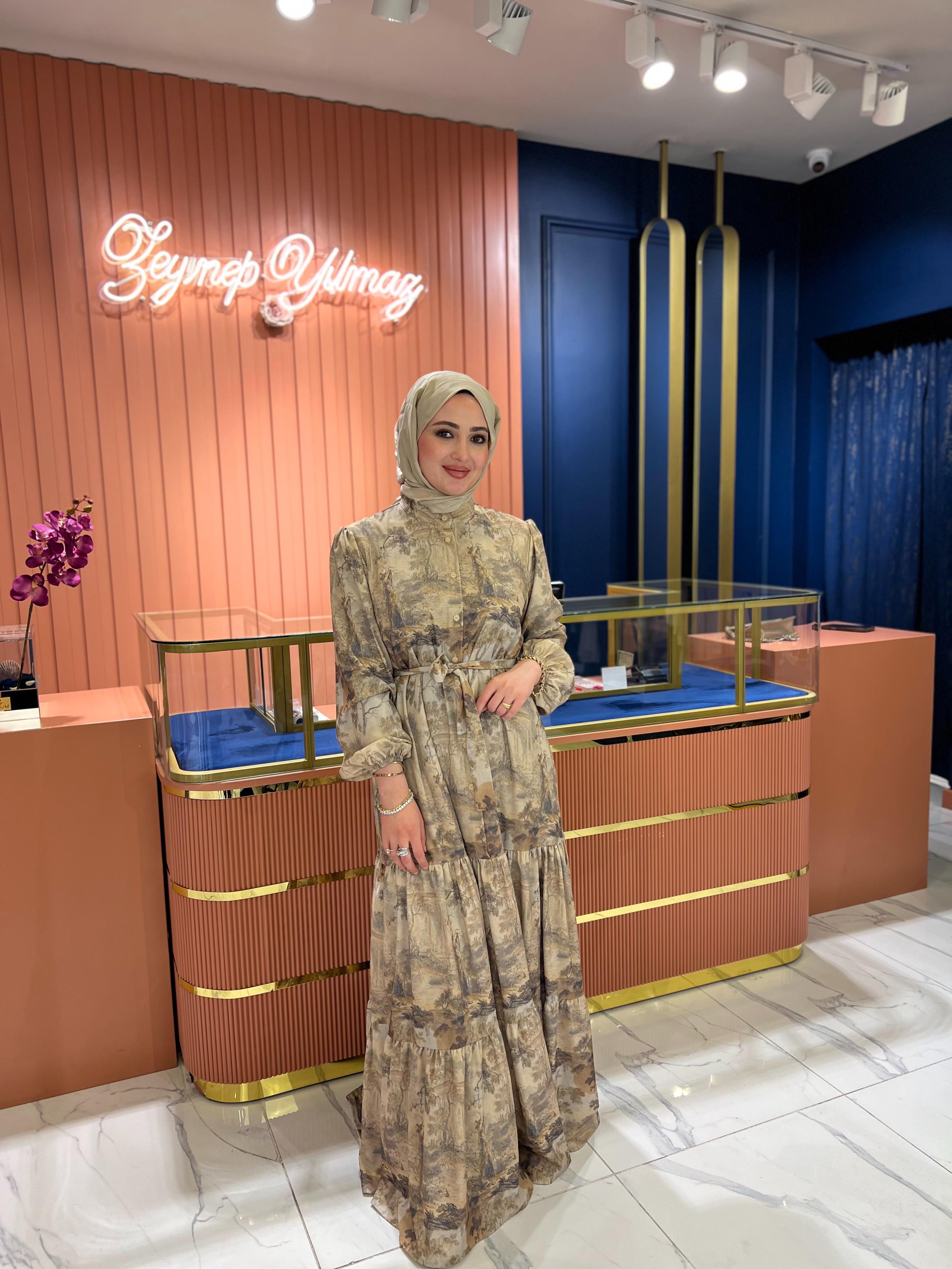 İpek Krep Volantine Elbise