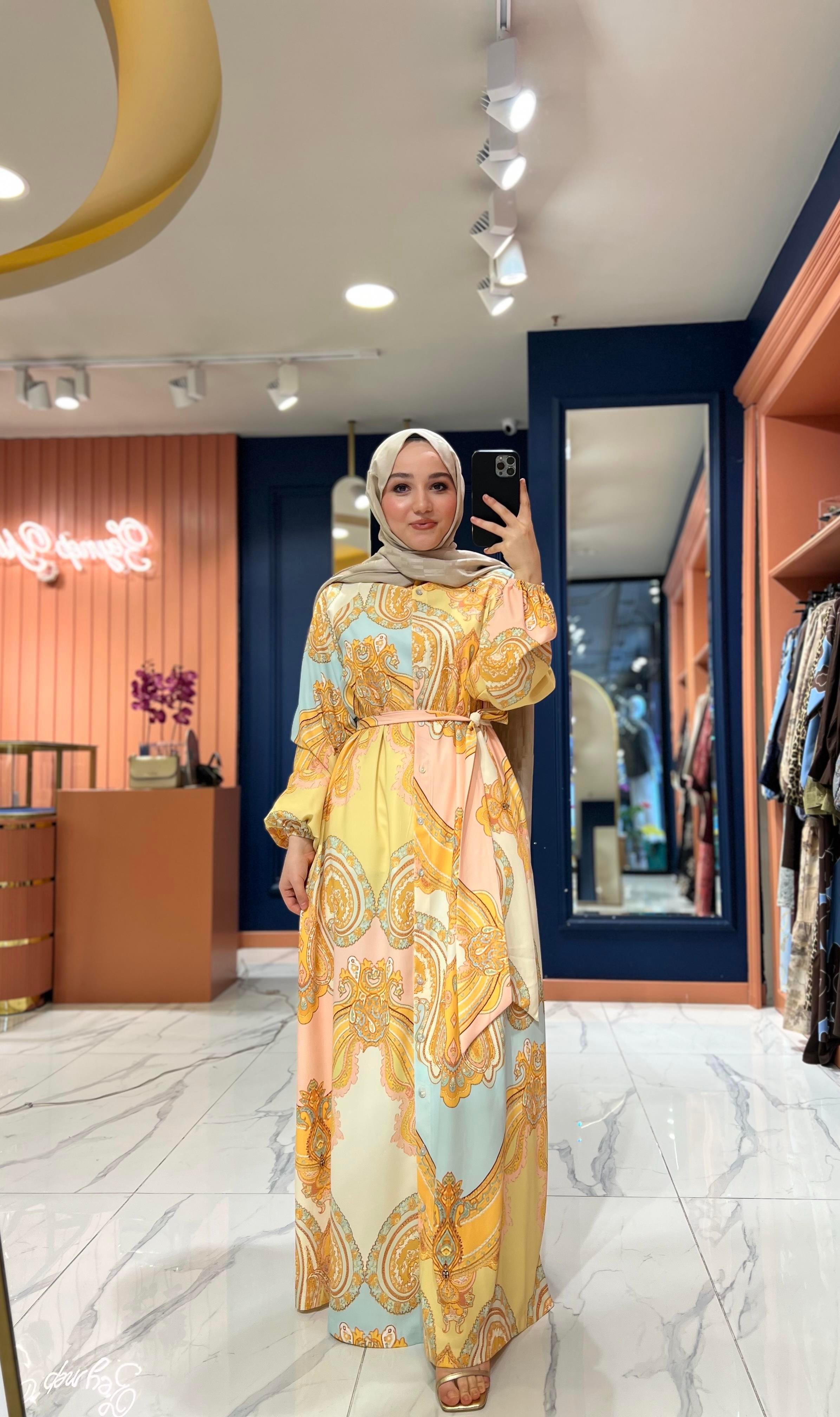 İpek Krep Yaz Elbise