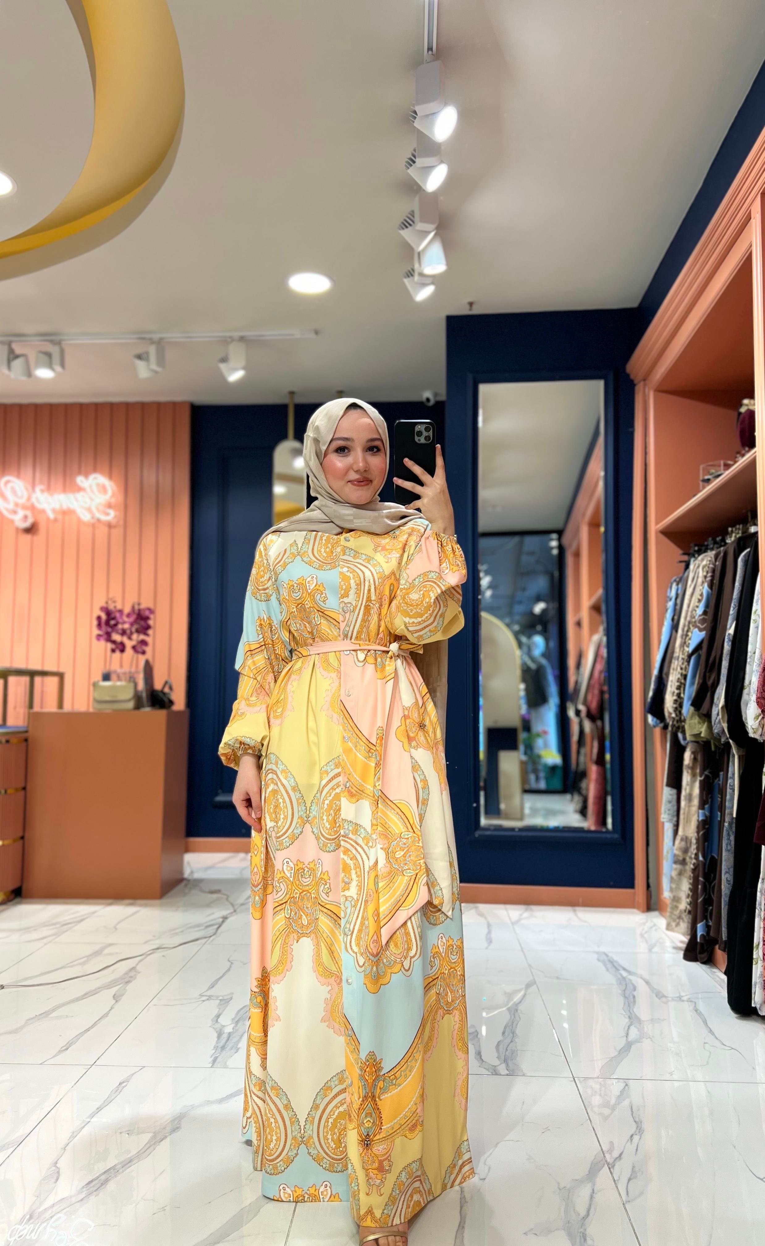 İpek Krep Yaz Elbise