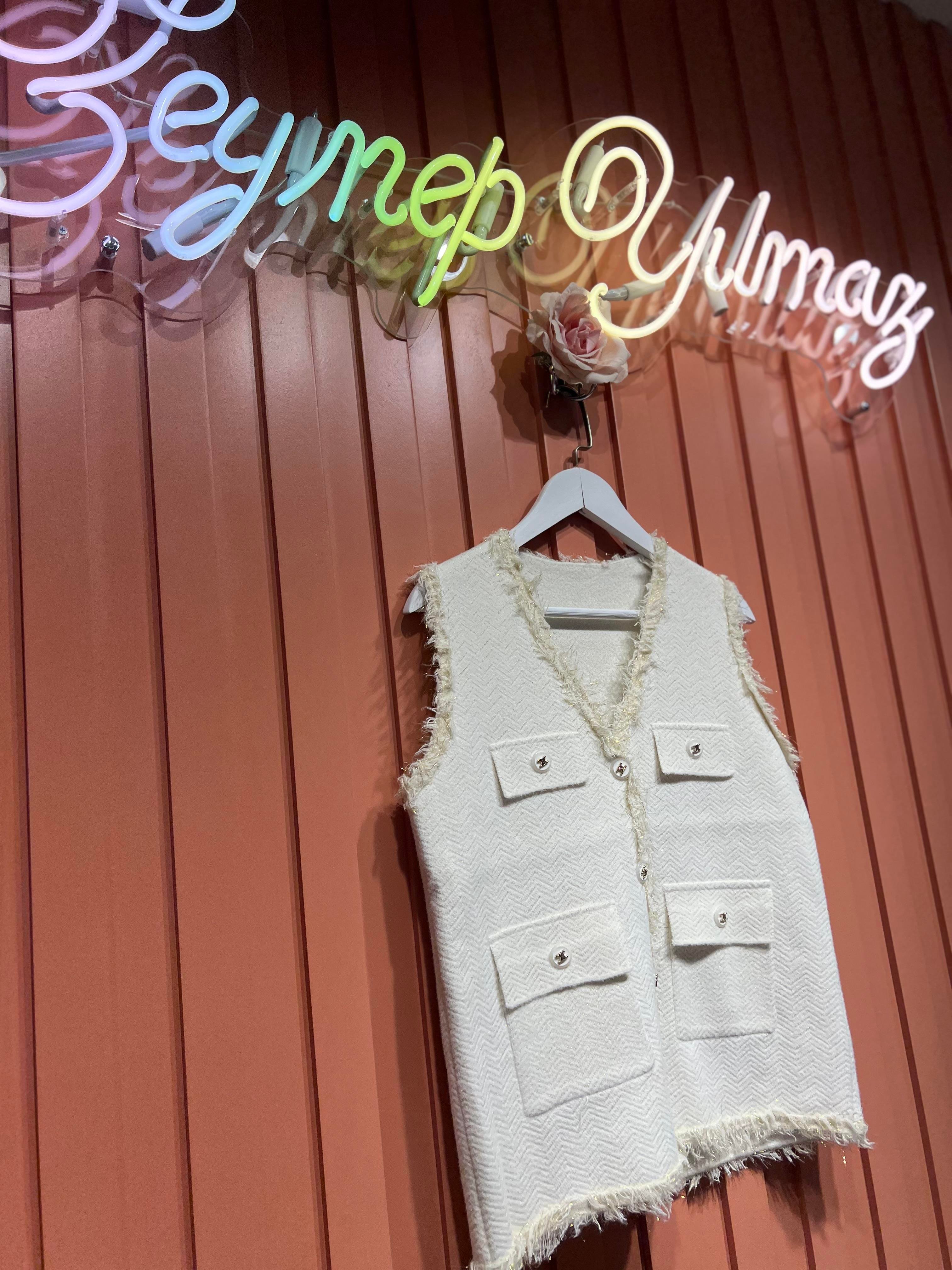 Liya Angora Yelek Ekru