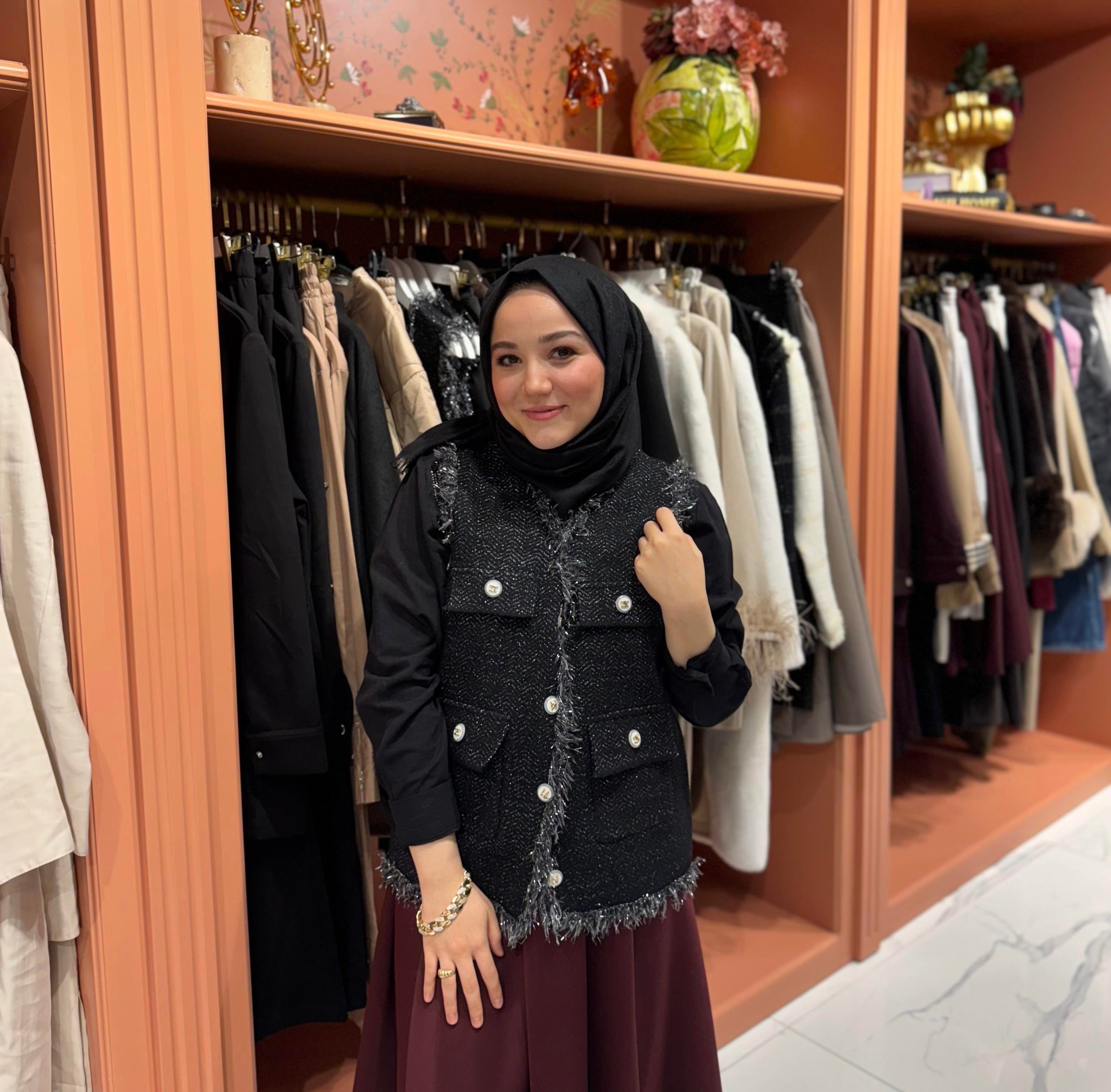 Liya Angora Yelek Siyah