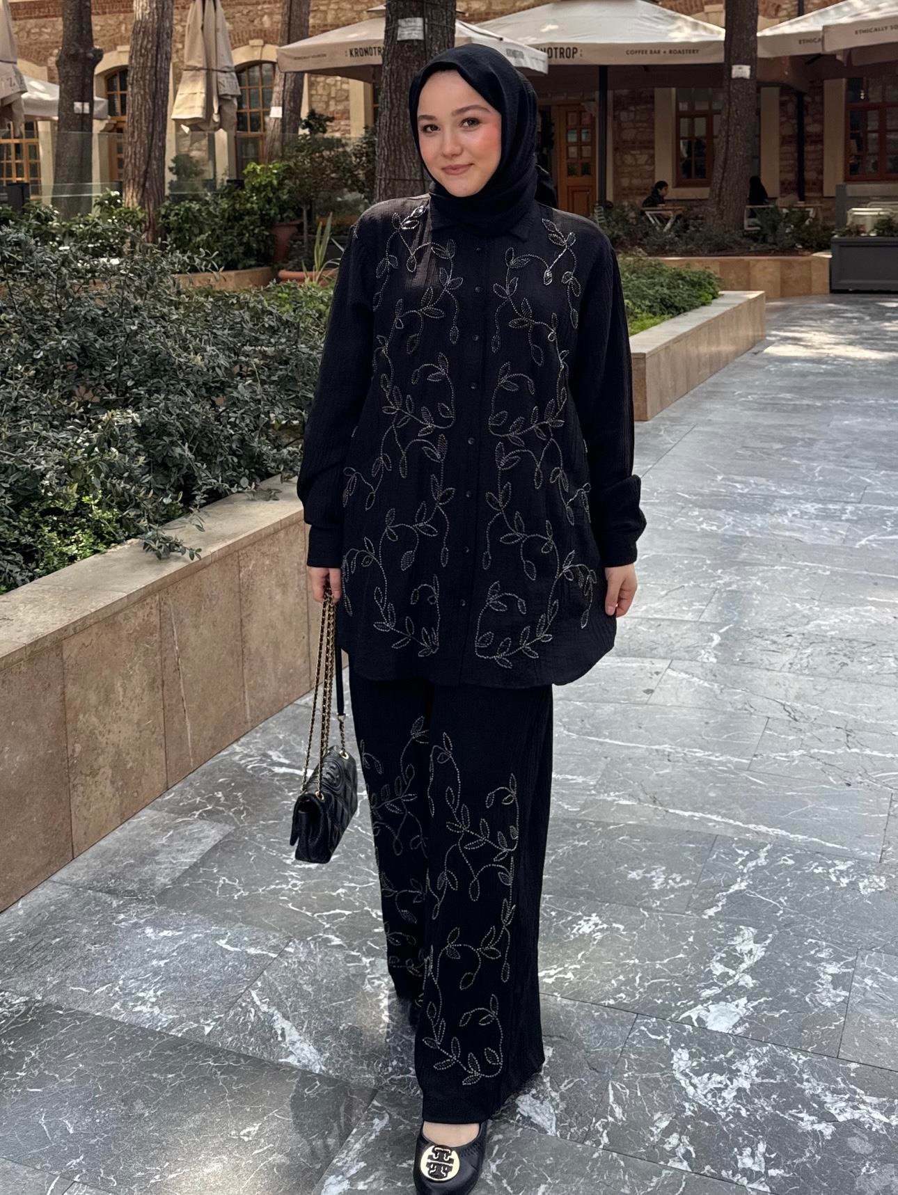 Nora Tencel Takım Siyah