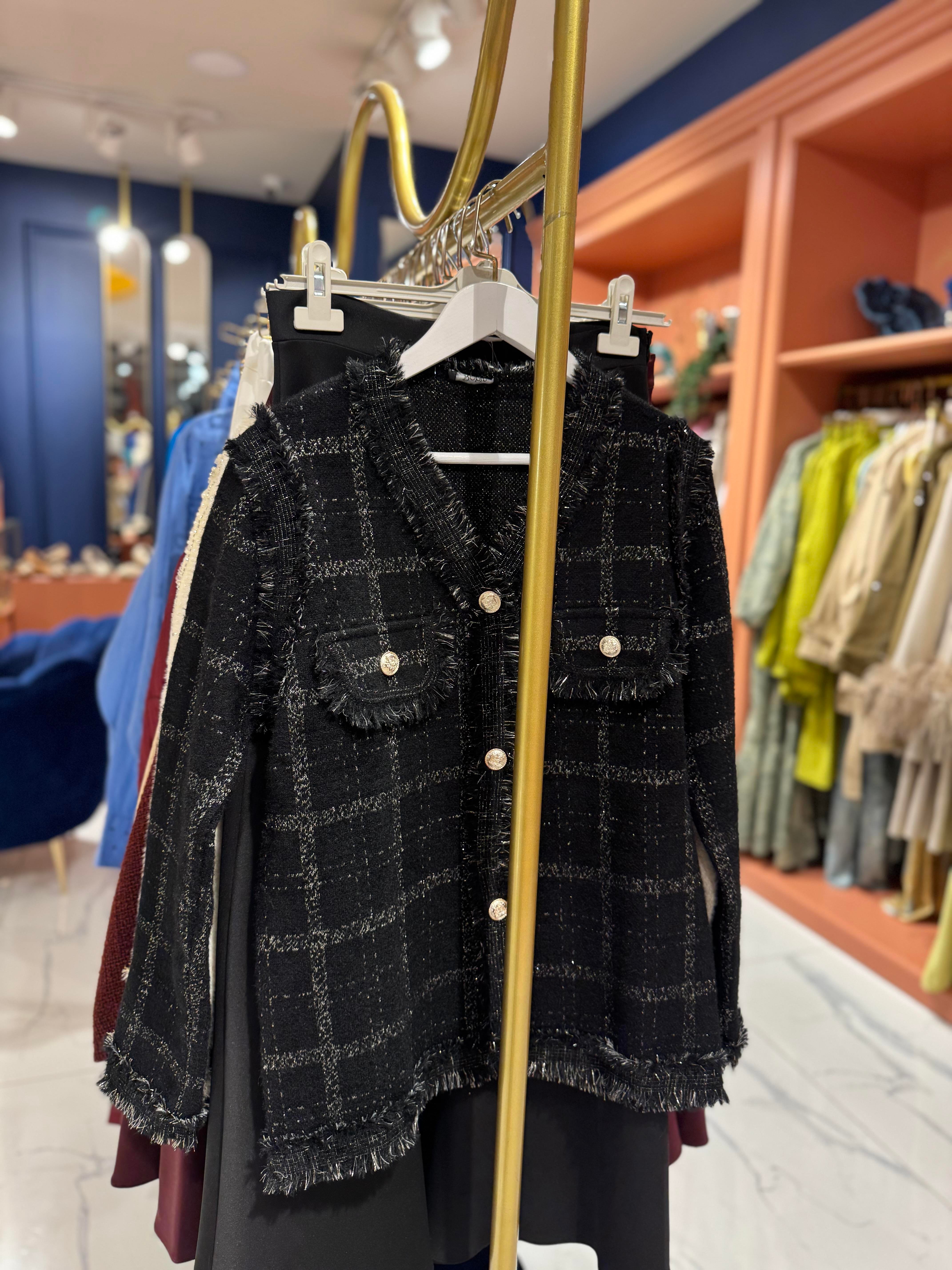 Püsküllü Angora Hırka | Siyah