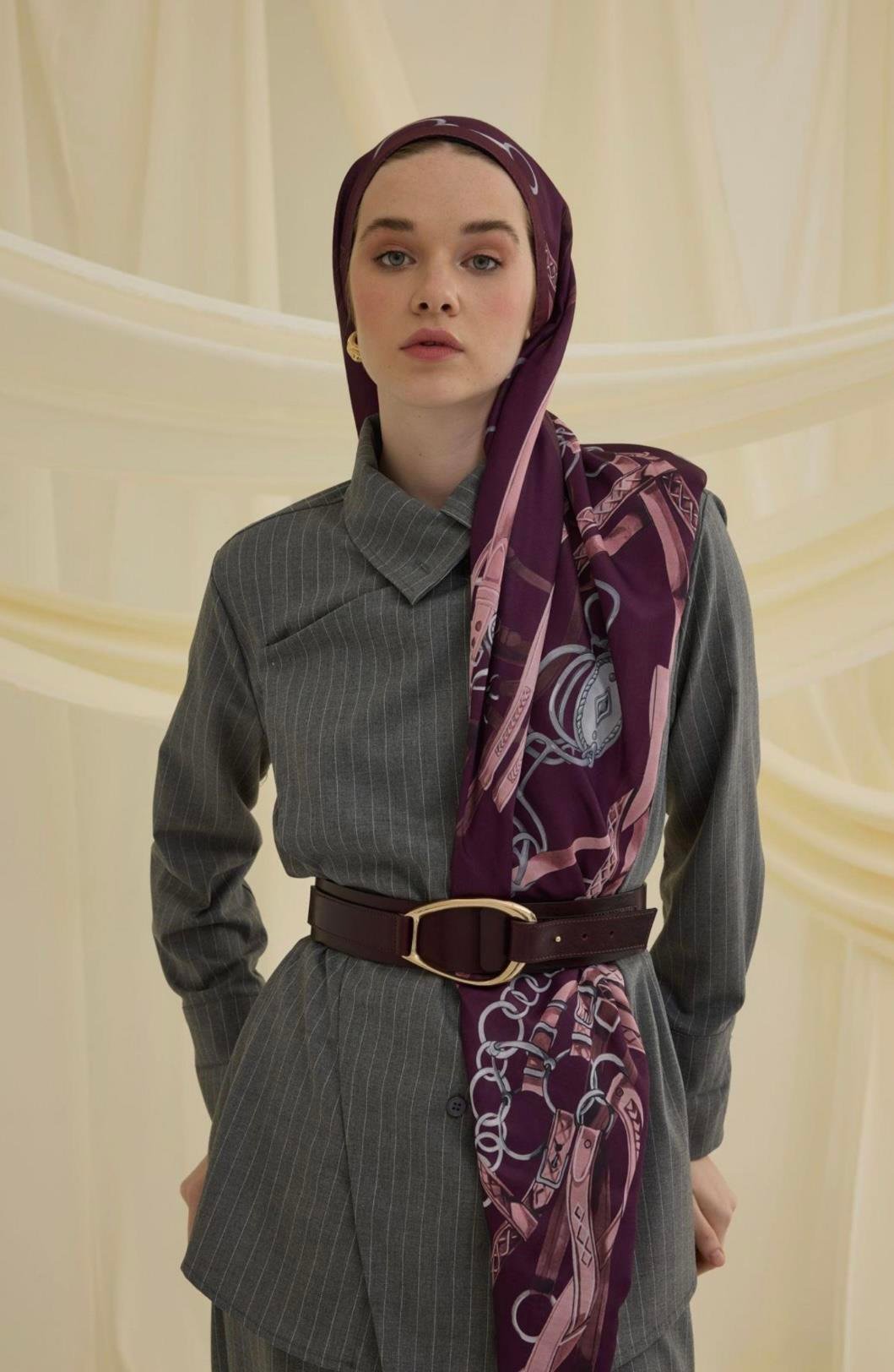 Ria Kemerli Mürdüm Şal