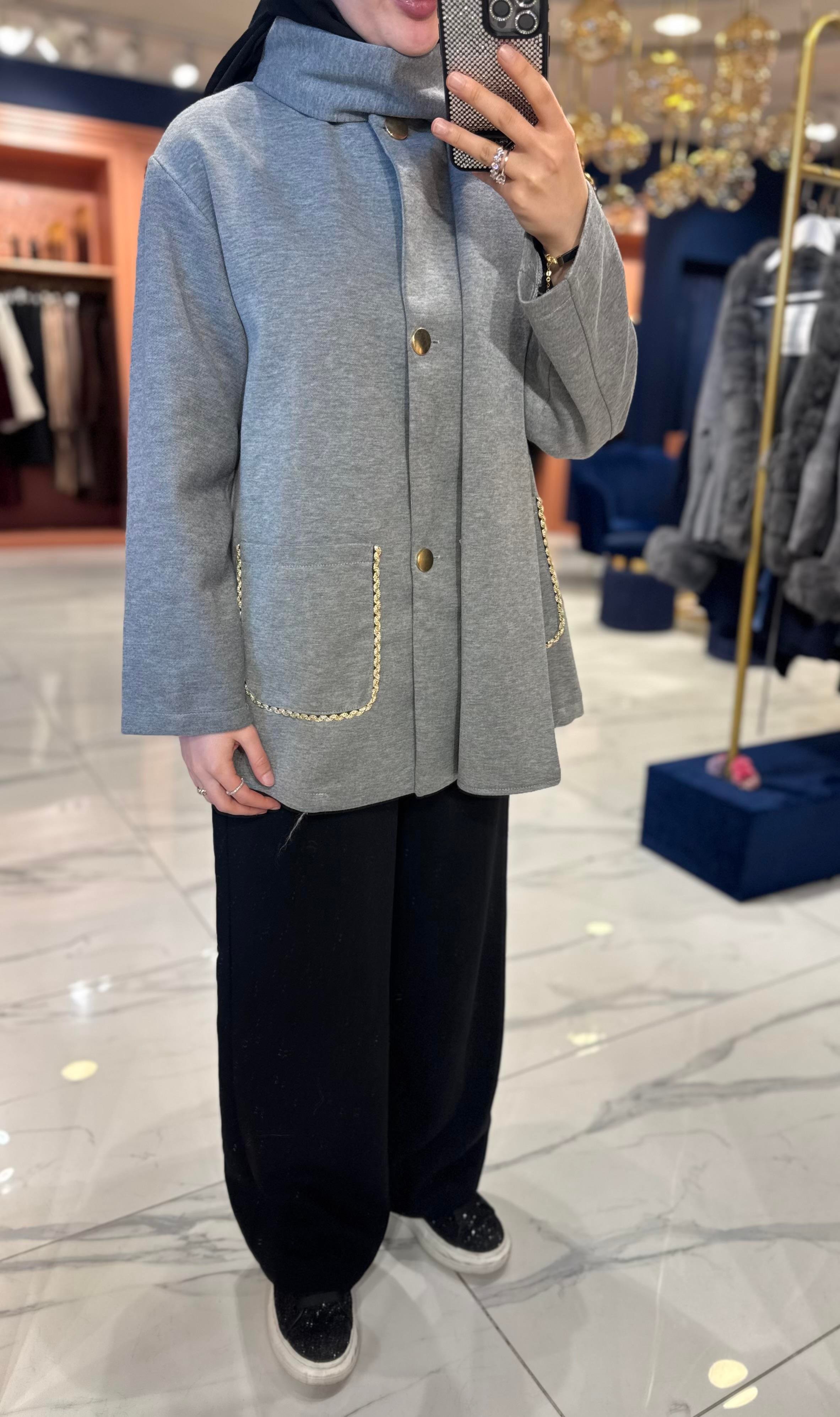 Şal Yaka Ceket | Gri