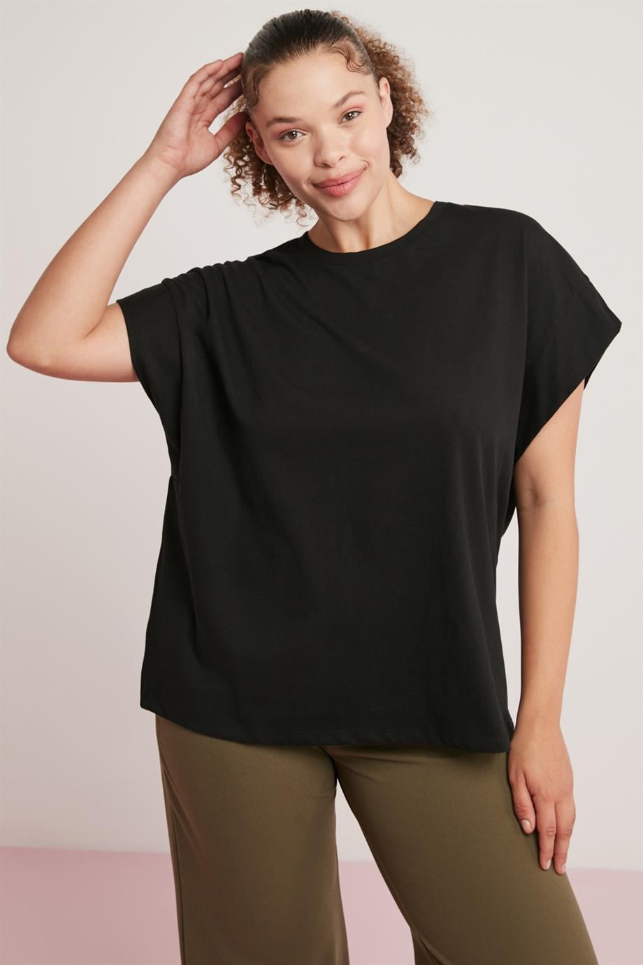 DORY Örme Regular Siyah  Büyük Beden T-shirt