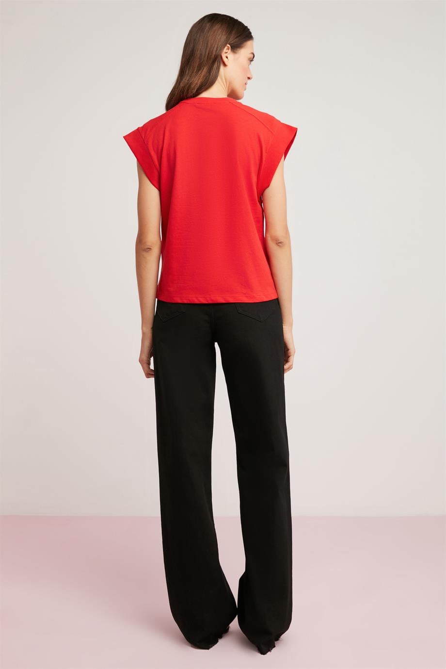LORİ Örme Relaxed Kırmızı Tekli T-Shirt