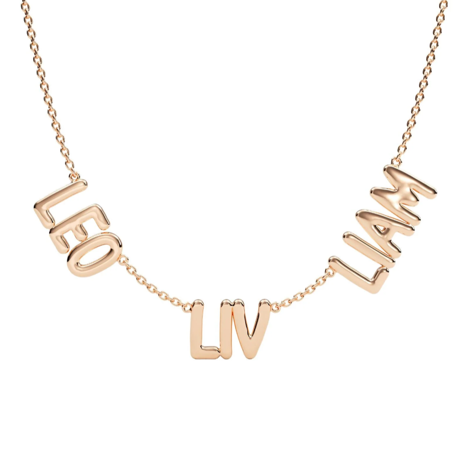 Bubble Üçlü İsim Kolye