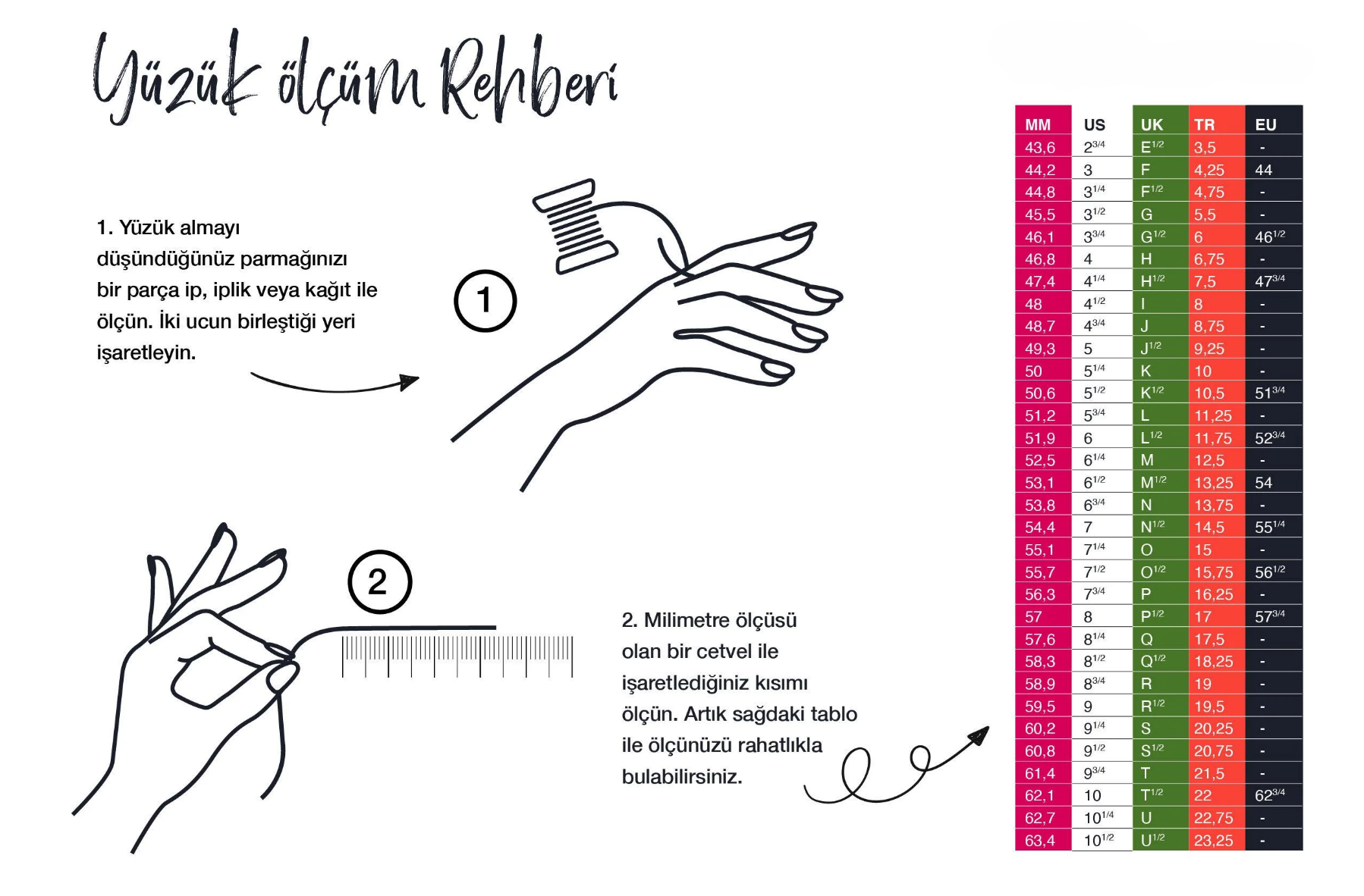 Mineli Script Harf Yüzük