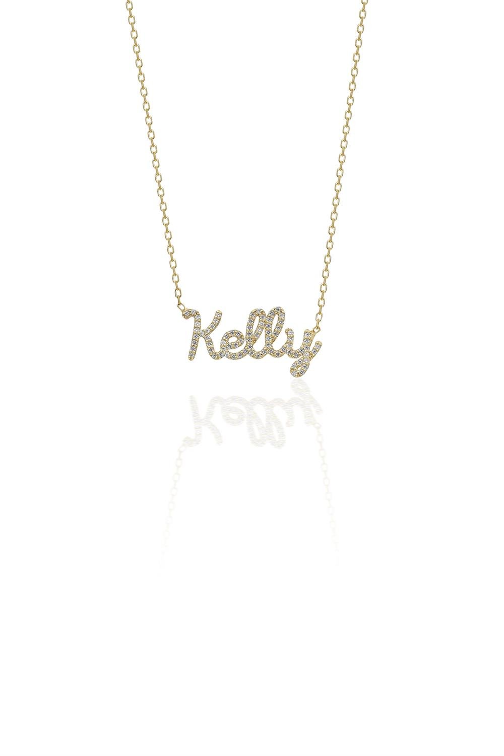 Taşlı Script İsim Kolye