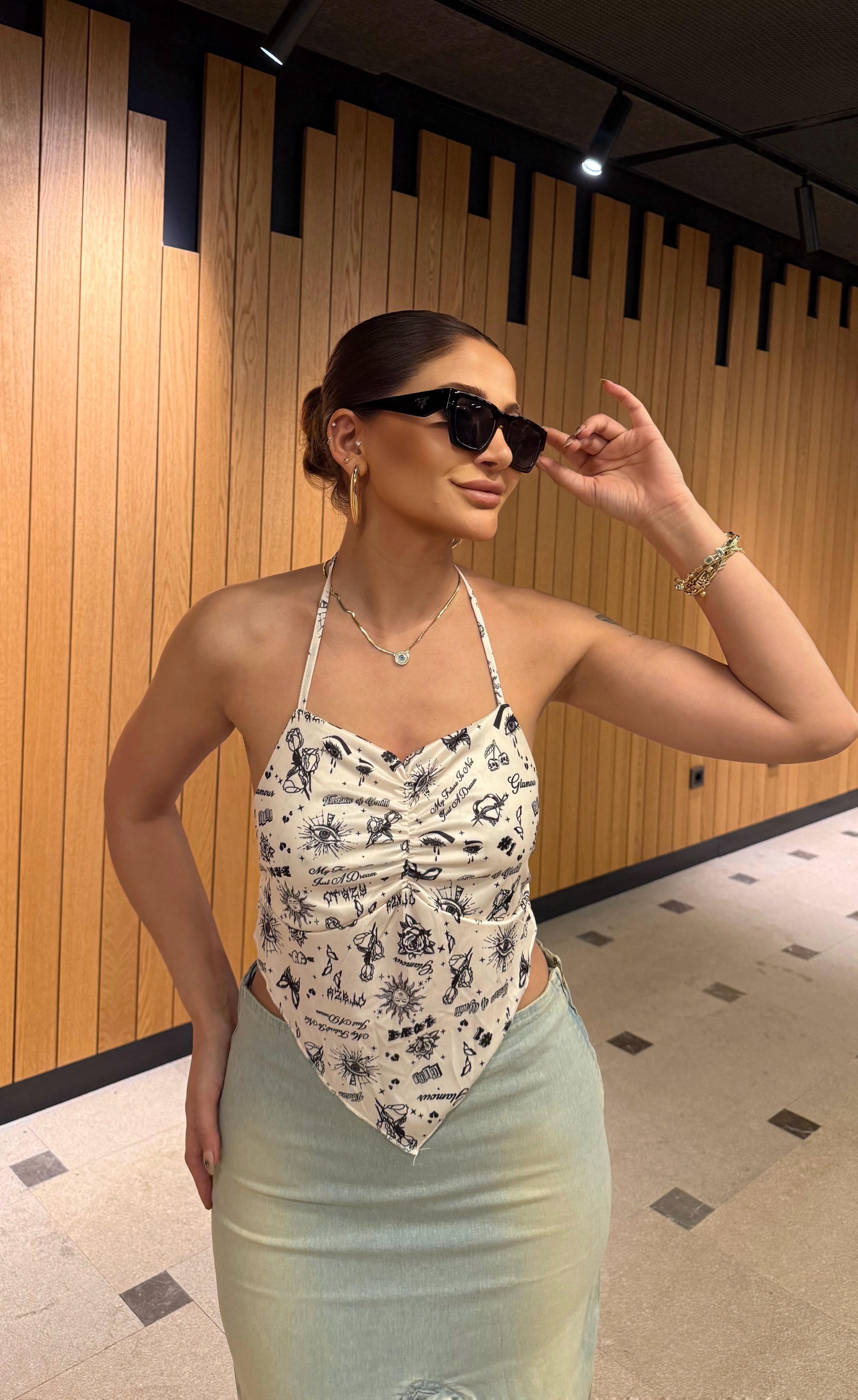  Ön Yırtmaçlı Etek Tintli Likralı Kot Kumaş