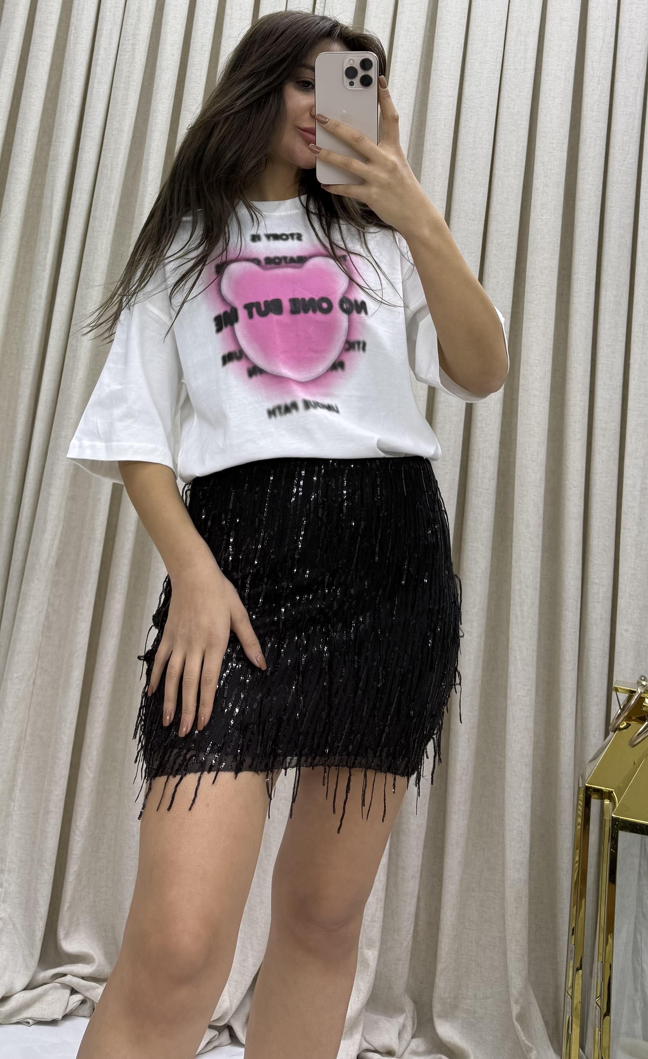 %100 Organik Pamuk  Basic Oversize Ekru Tekli T-Shirt