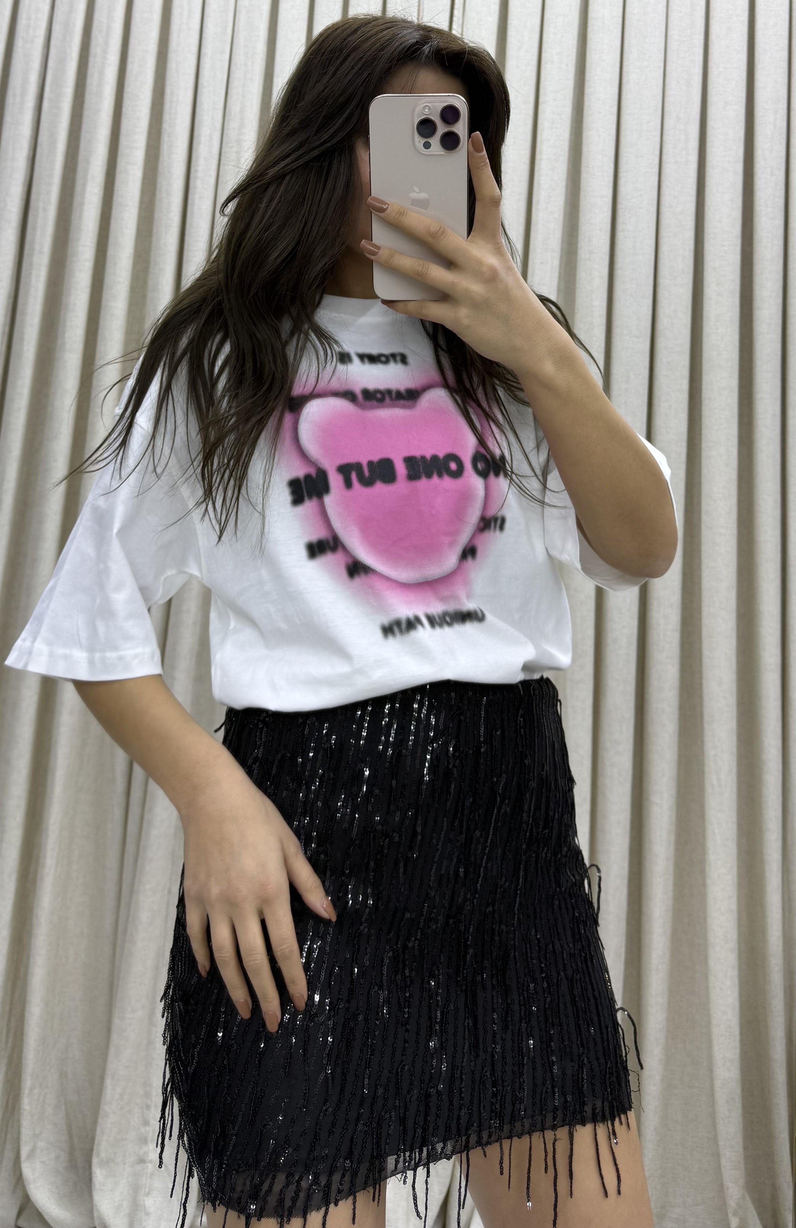 %100 Organik Pamuk  Basic Oversize Ekru Tekli T-Shirt