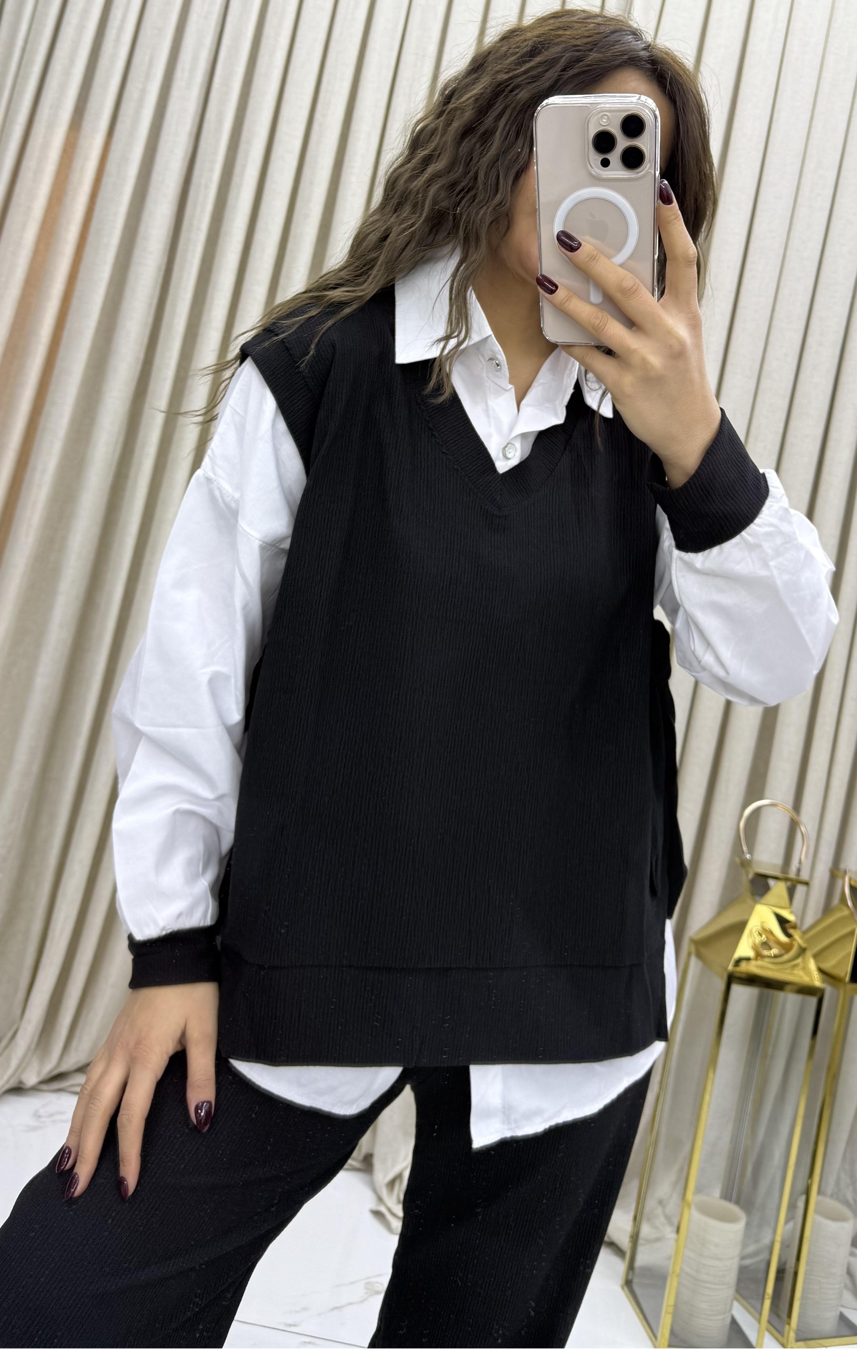 3'lü Relax Fit Rahat Kalıp Basic Düz Casual  3'lü Pantolon Takım -Siyah