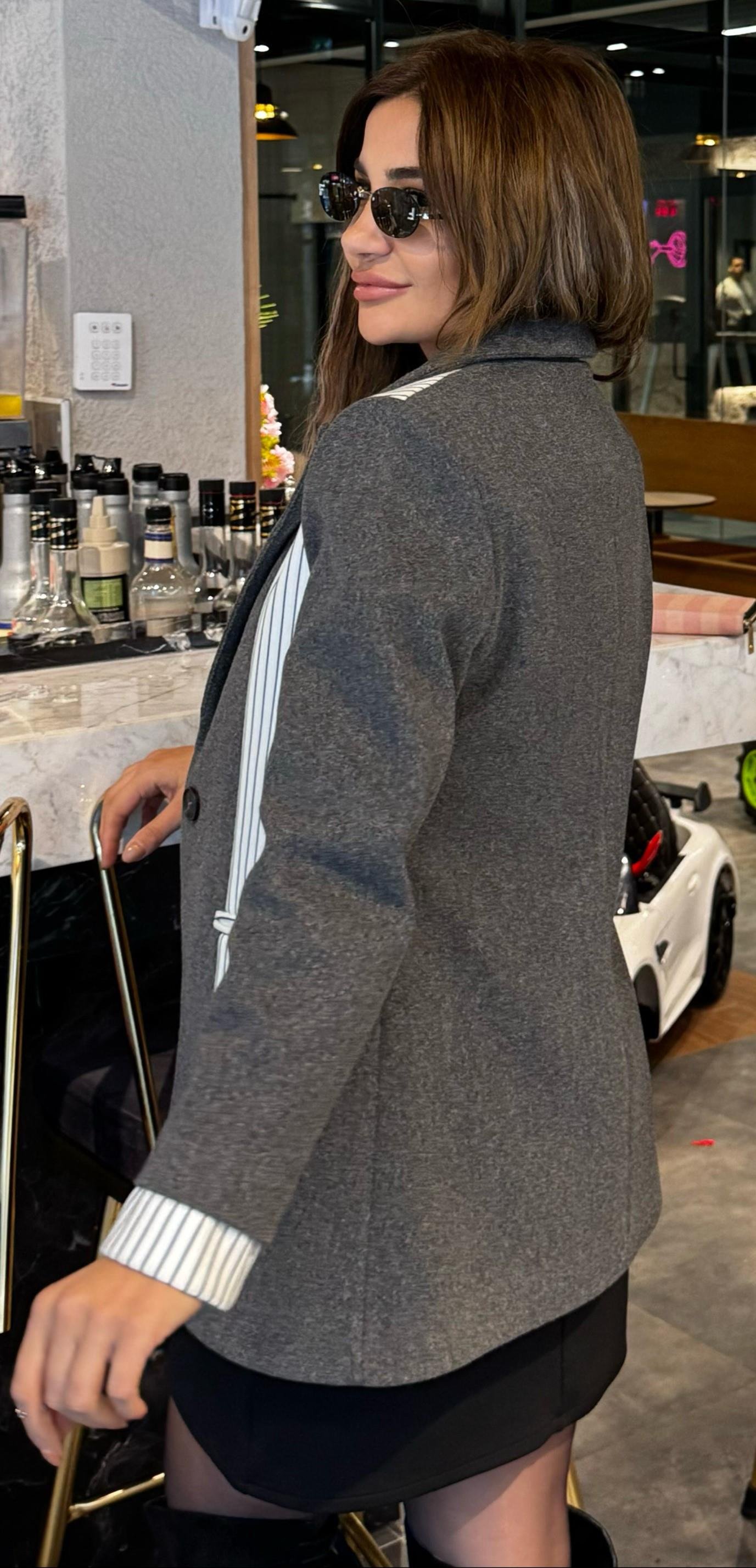 Antrasit Kaşe Ceket