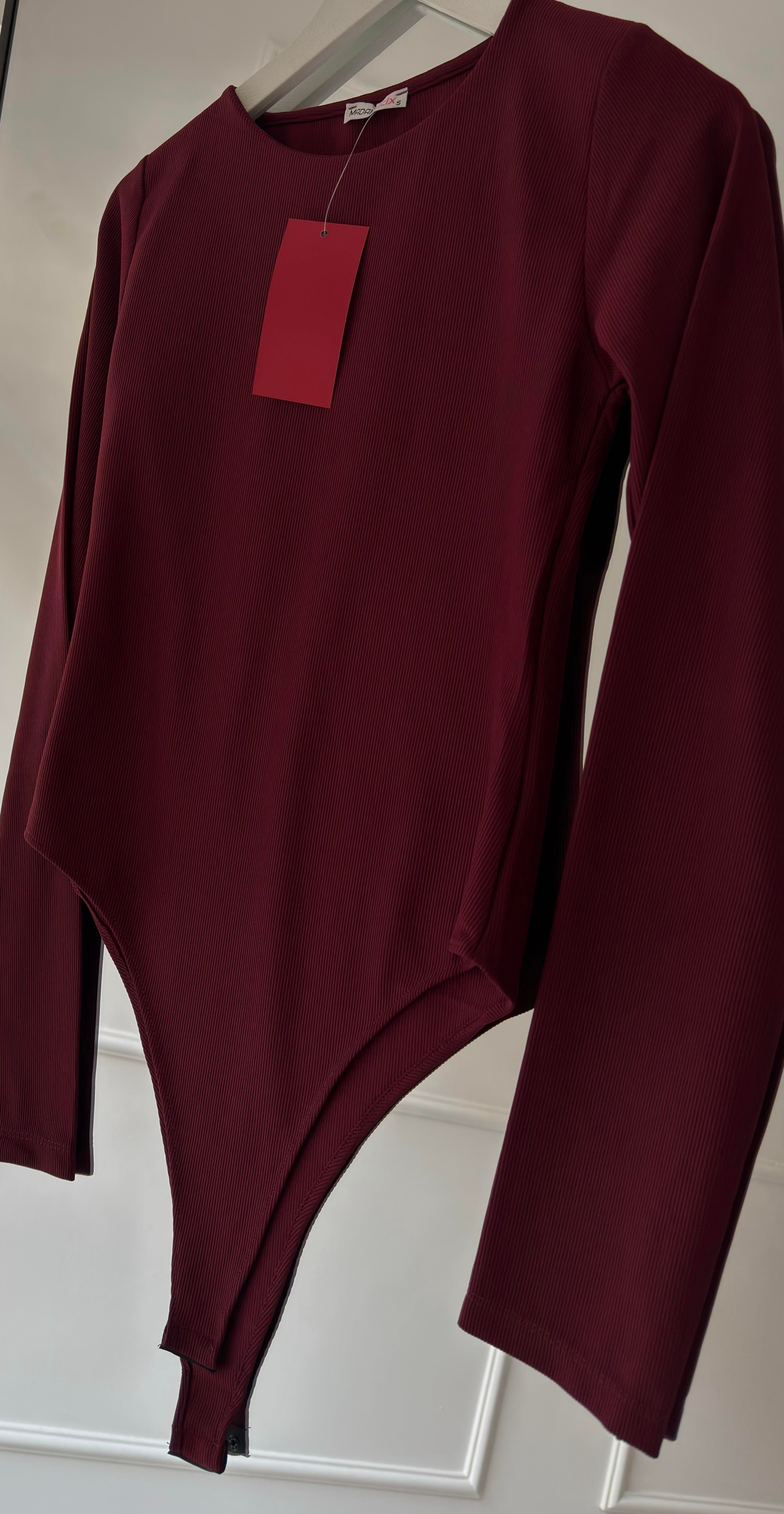 Bordo Çıtçıtlı Badi Uzun Kol 