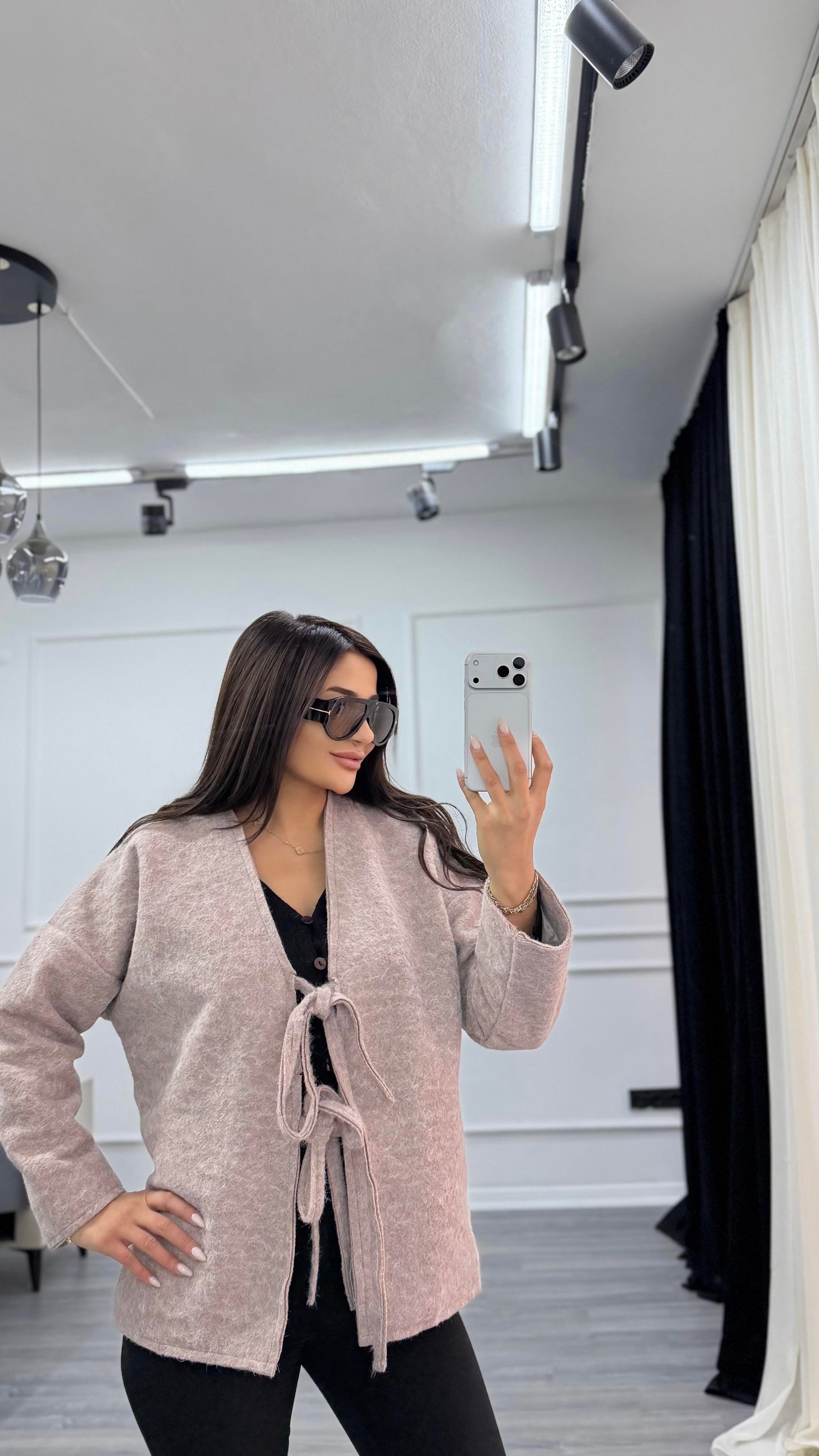 Çift Bağcıklı Kırçıllı Ceket