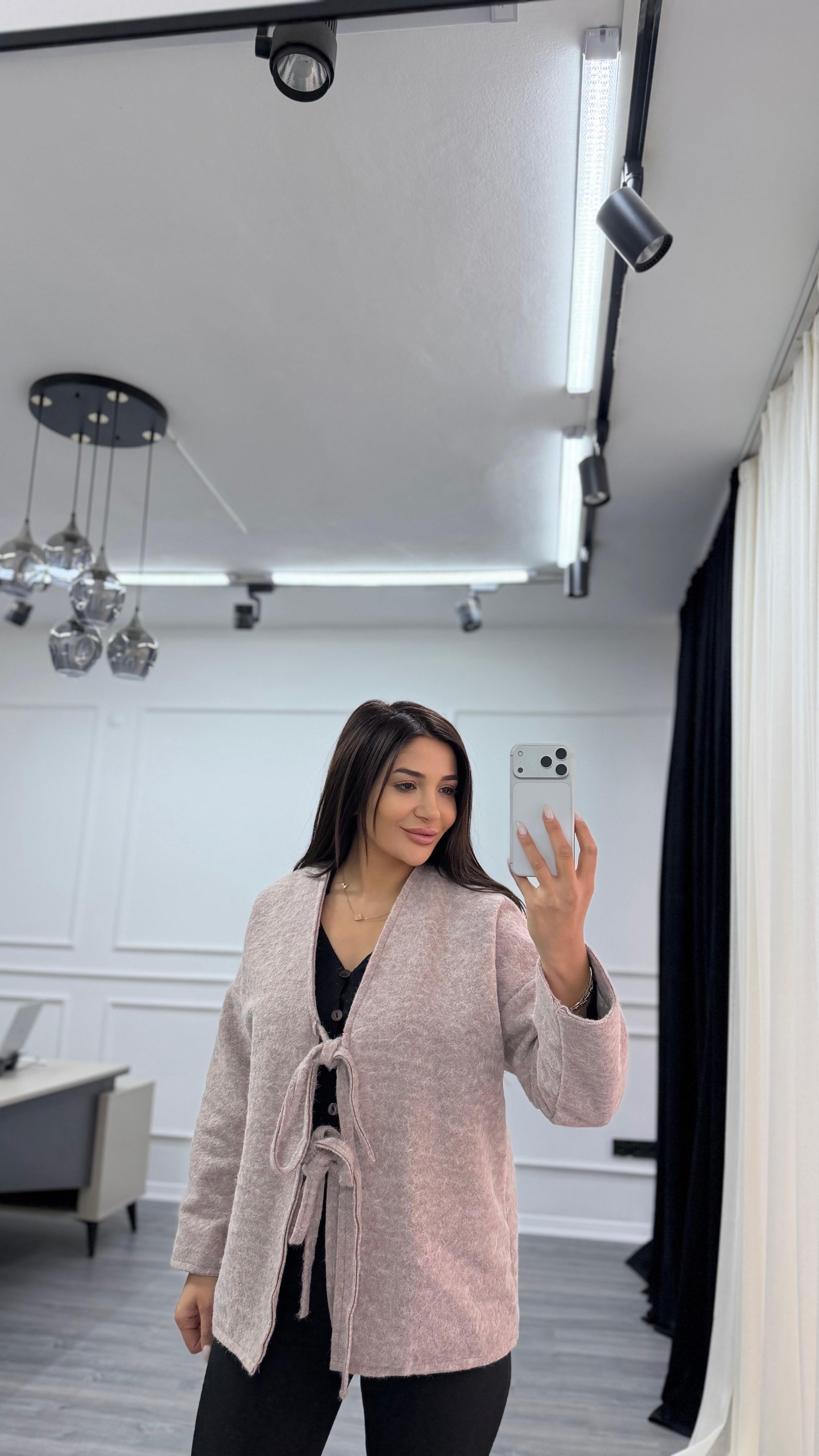 Çift Bağcıklı Kırçıllı Ceket