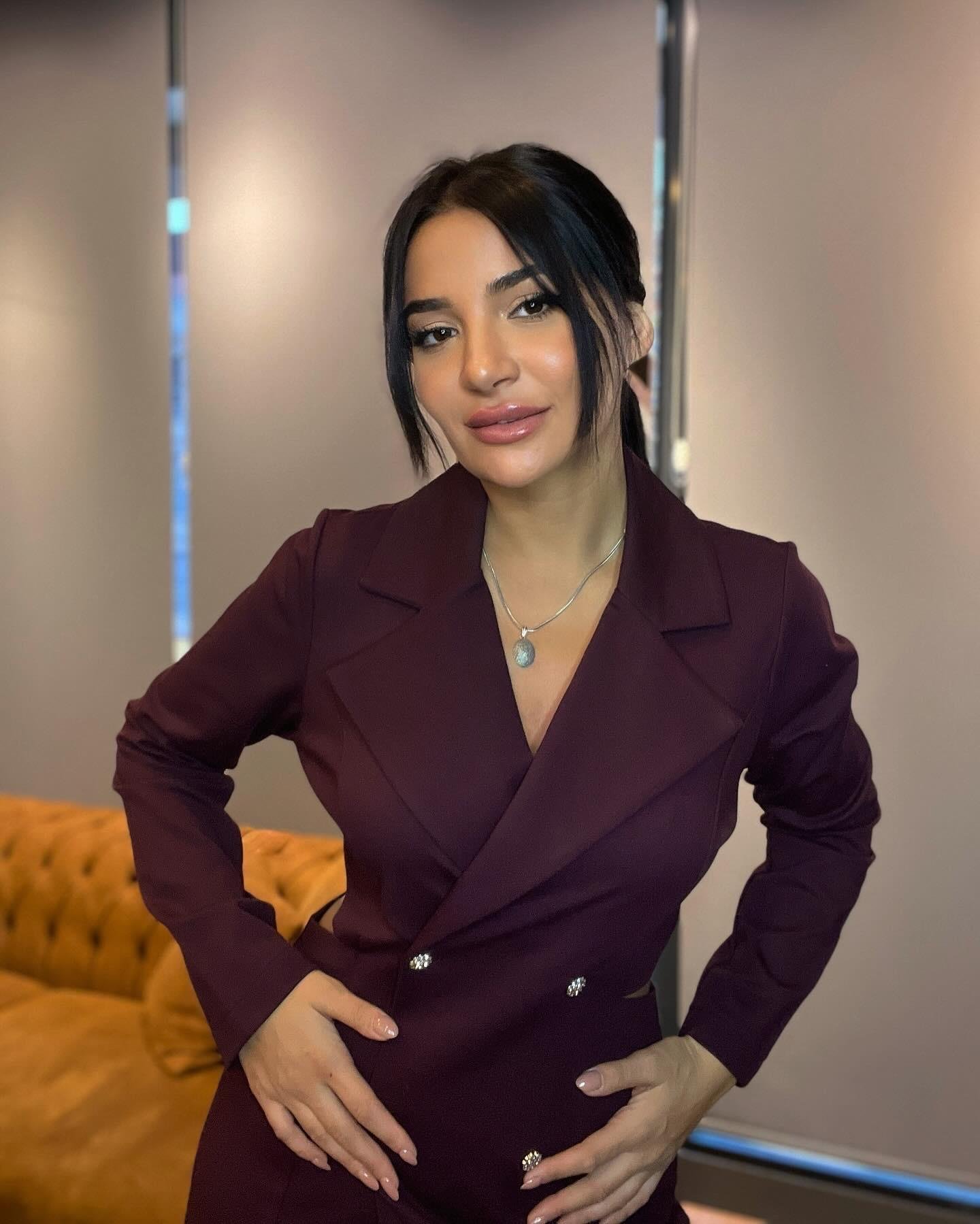 Düğmeli Ceket Elbise Bordo