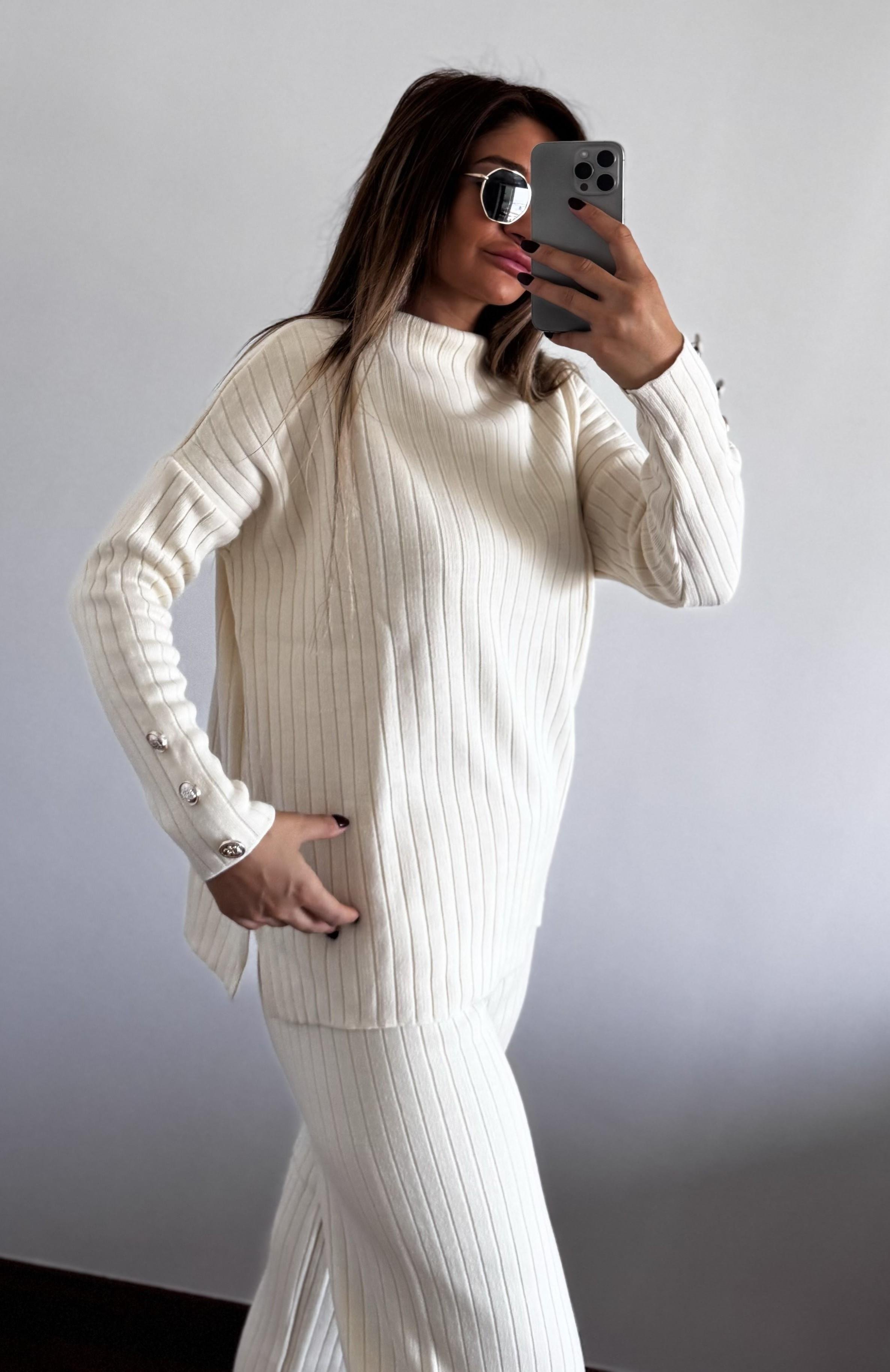 Fitilli Trend Triko Takım Standart-Bej