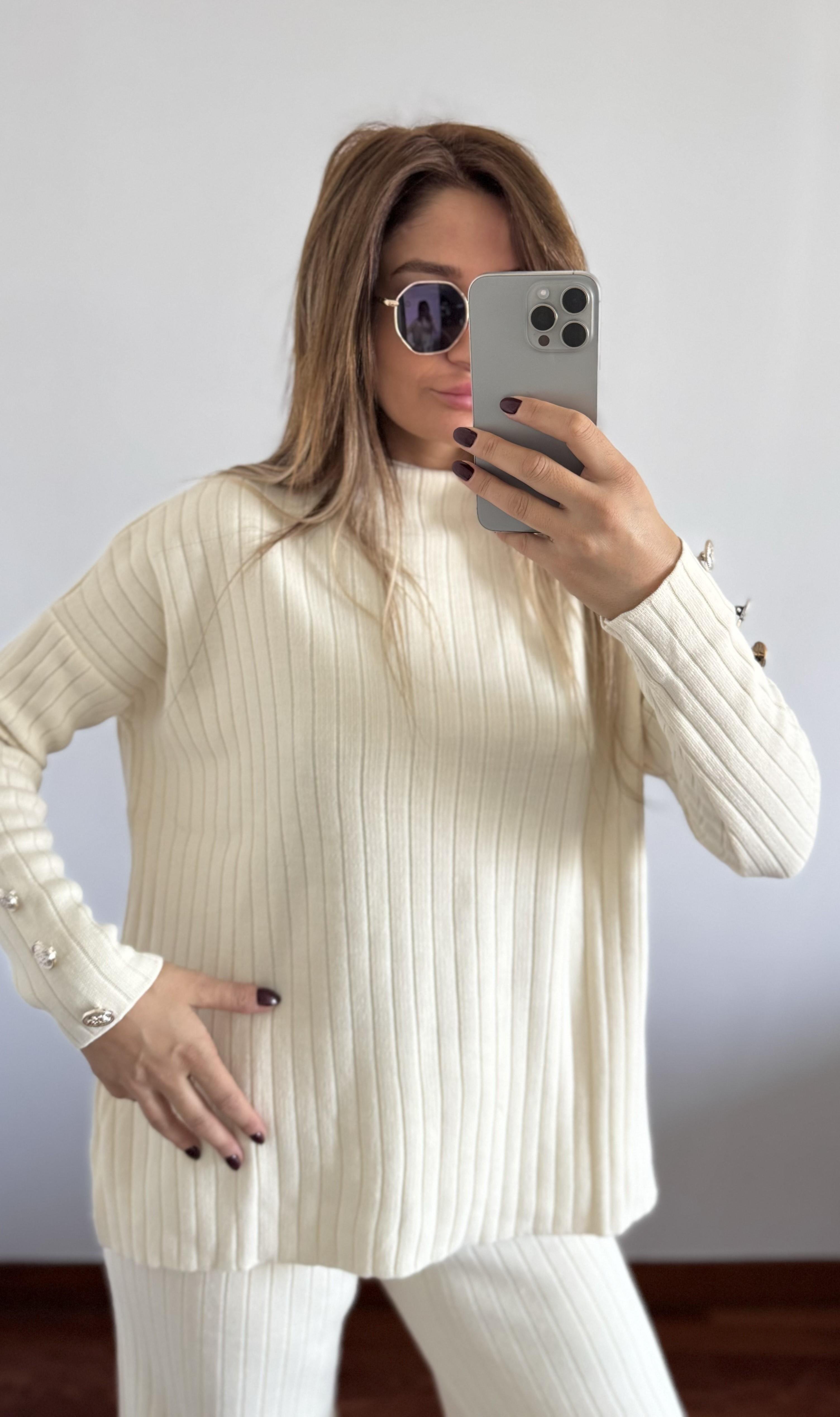 Fitilli Trend Triko Takım Standart-Bej