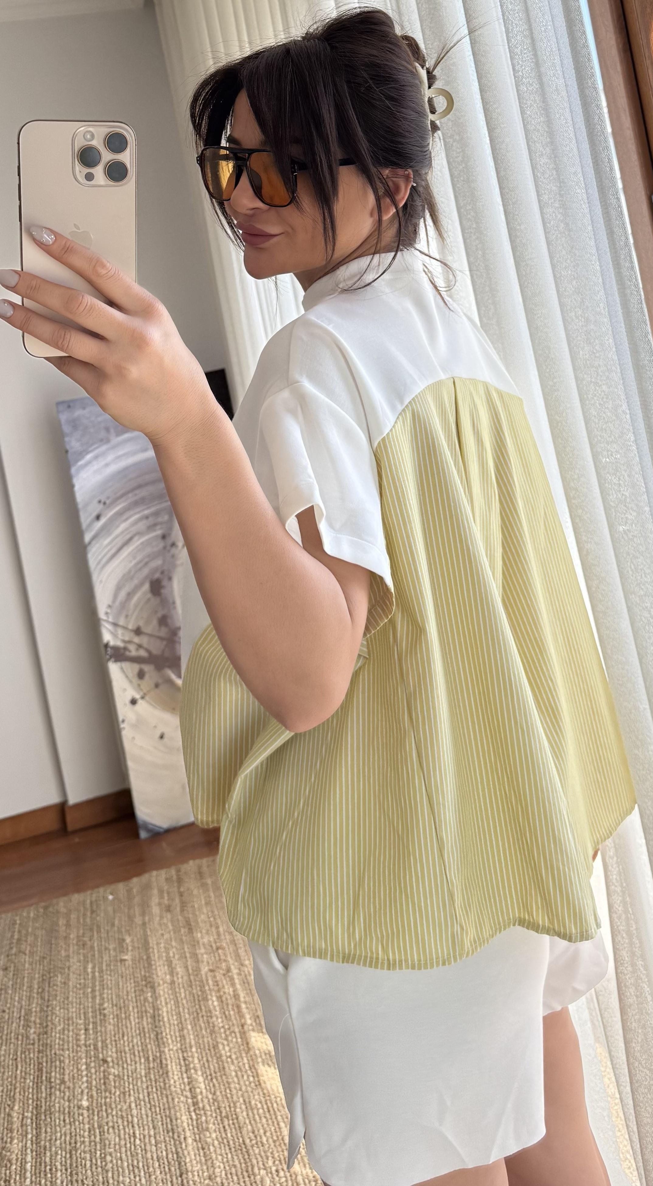 Garnili Oversize  Tişört 2'Lİ Takım Yeşil
