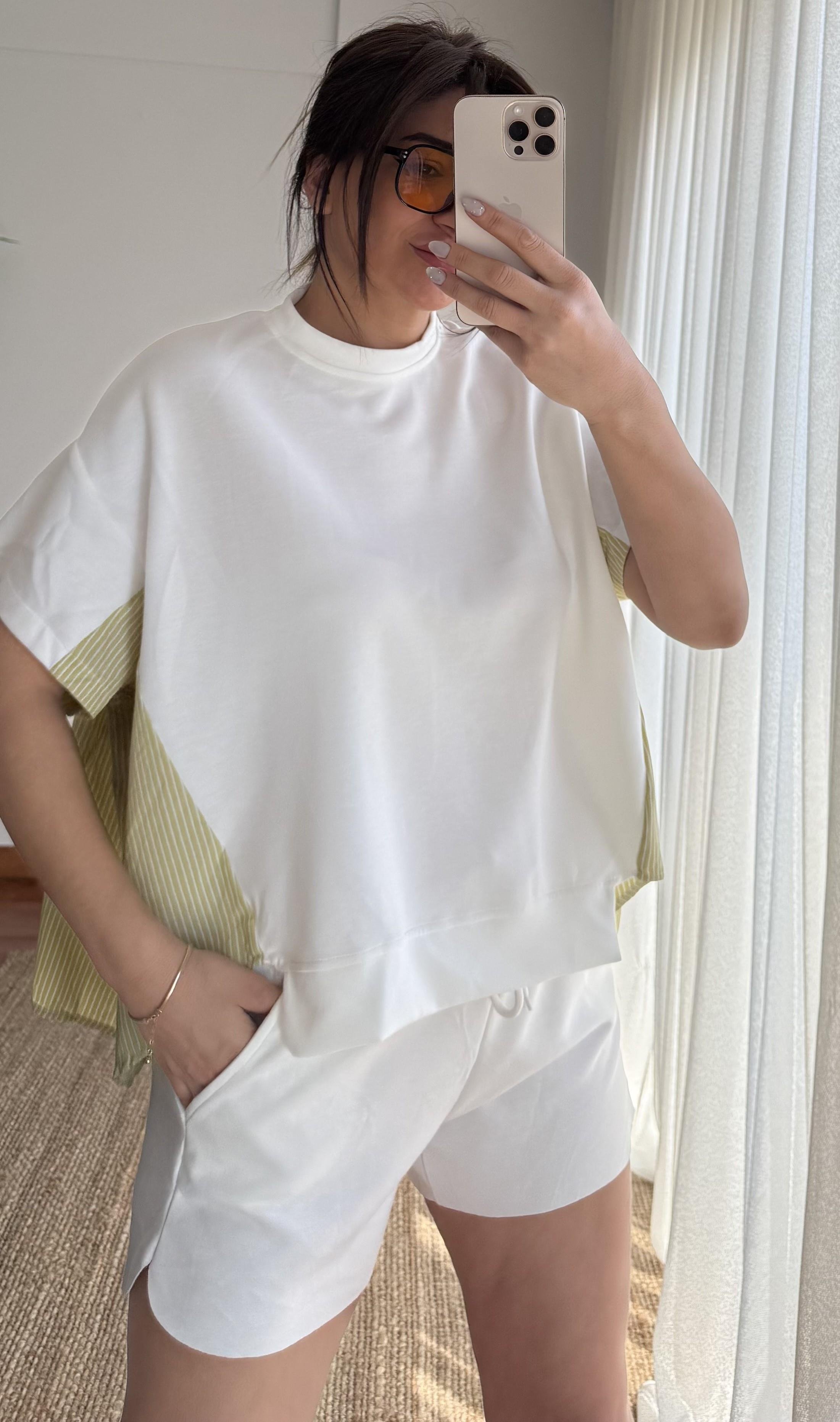 Garnili Oversize  Tişört 2'Lİ Takım Yeşil