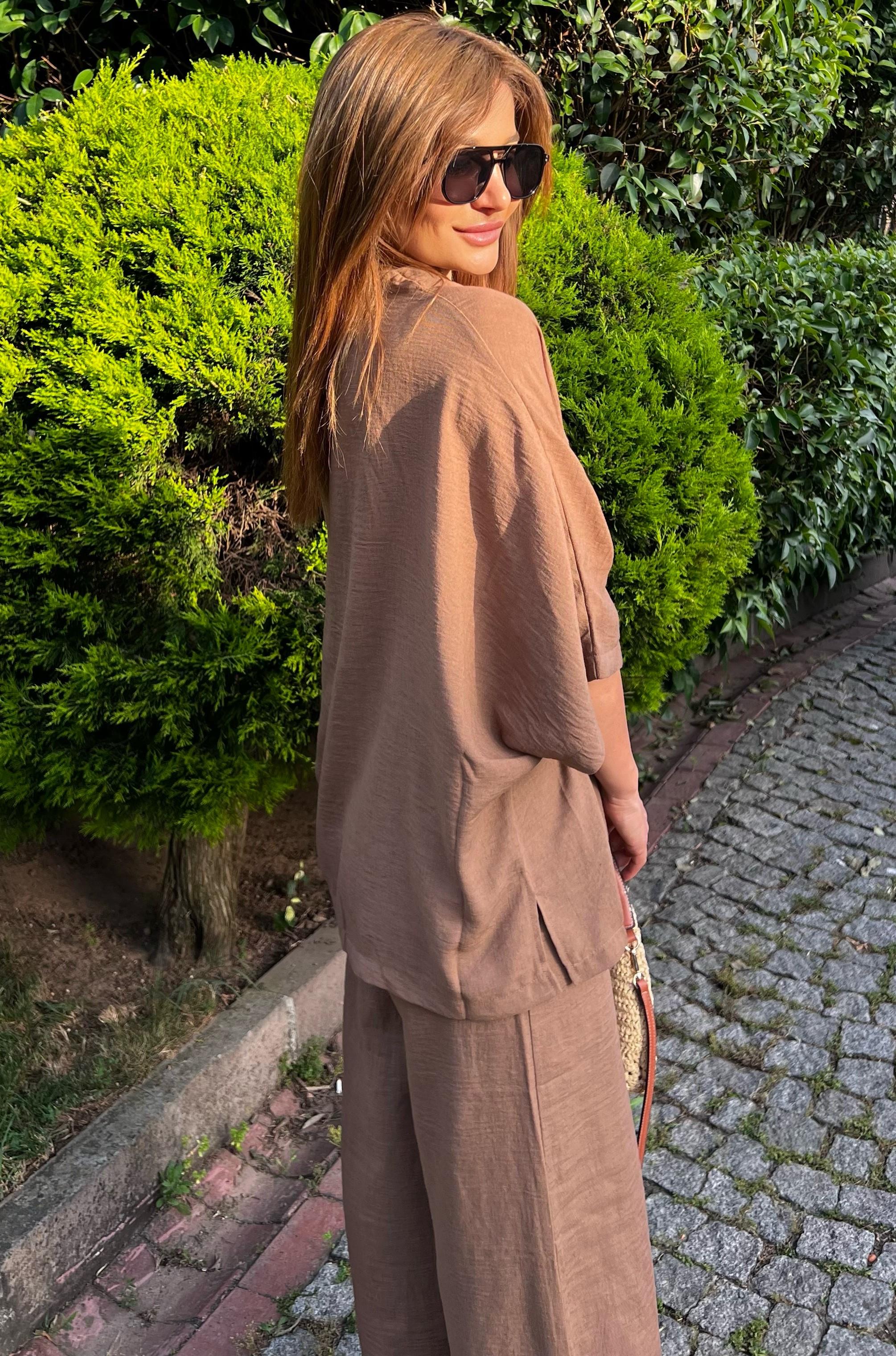Kolye Detaylı Takım -KAHVE