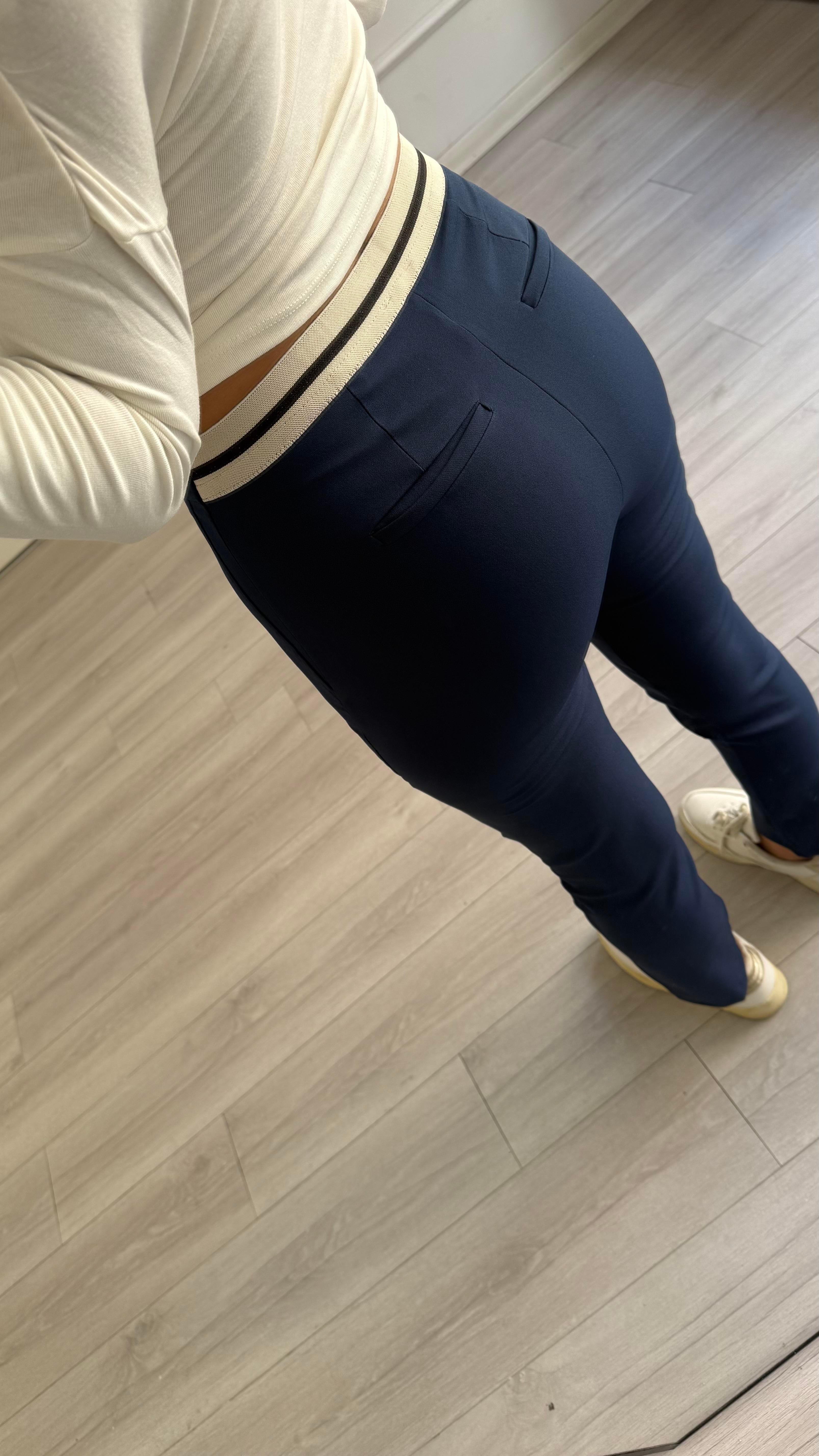 Lacivert Havuç Kesim Kumaş Pantolon