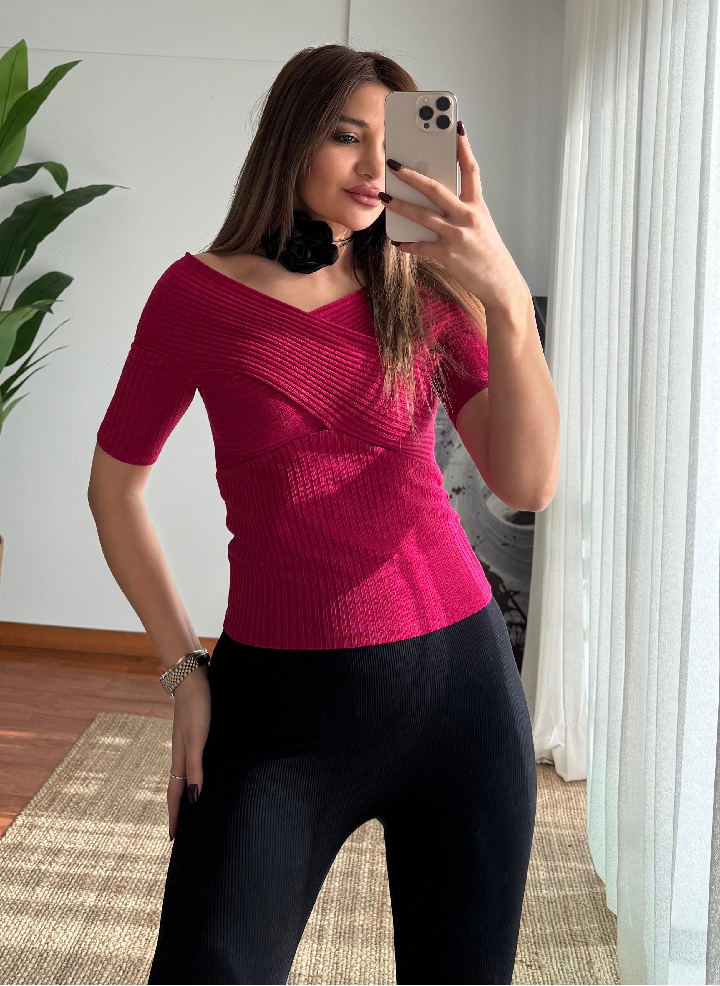 Omuz Detaylı Ribana Bluz